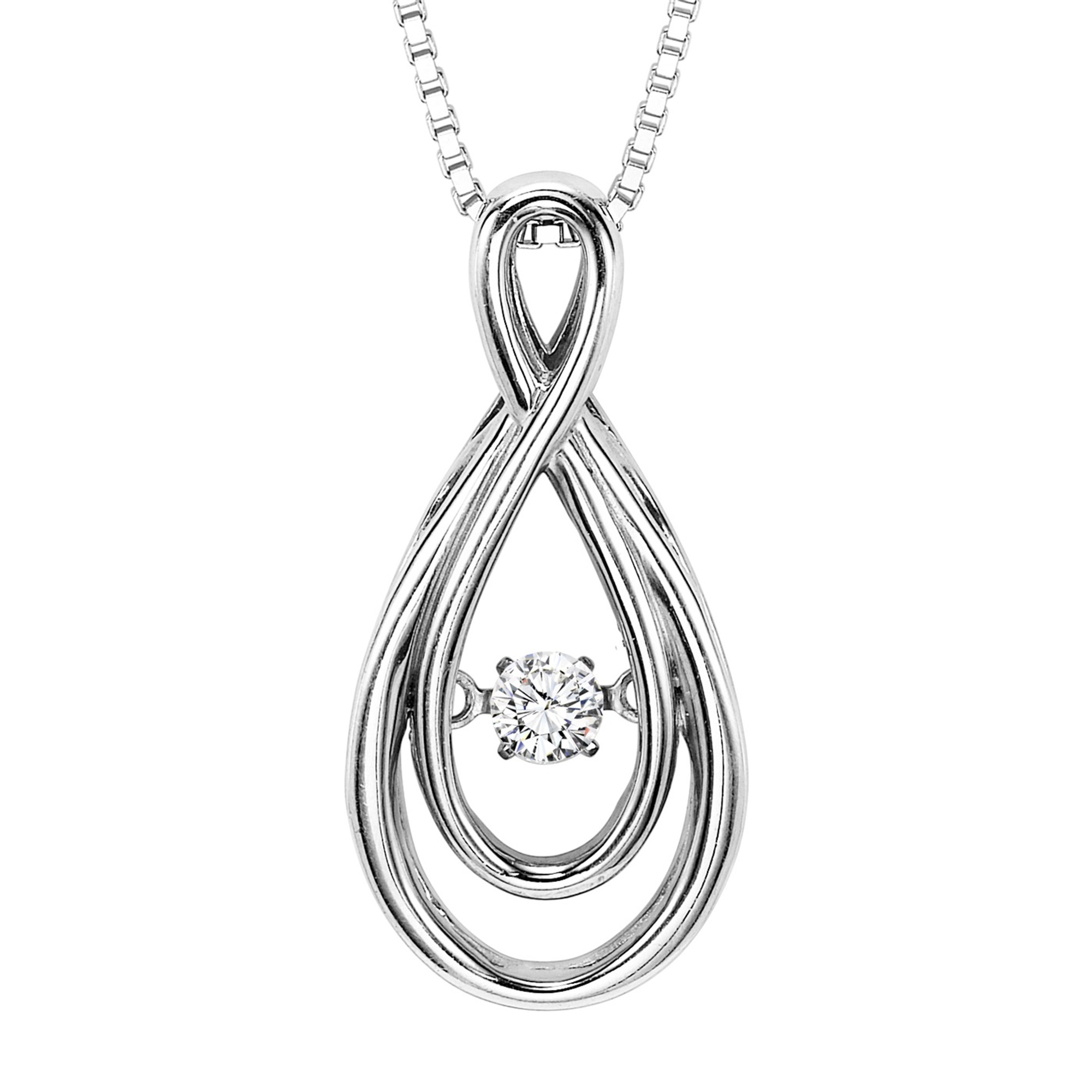 1/8ct tw Diamond Infinity Heart Necklace in 10K White & Rose Gold NDFT03944  - Ramsey's Diamond Jewelers