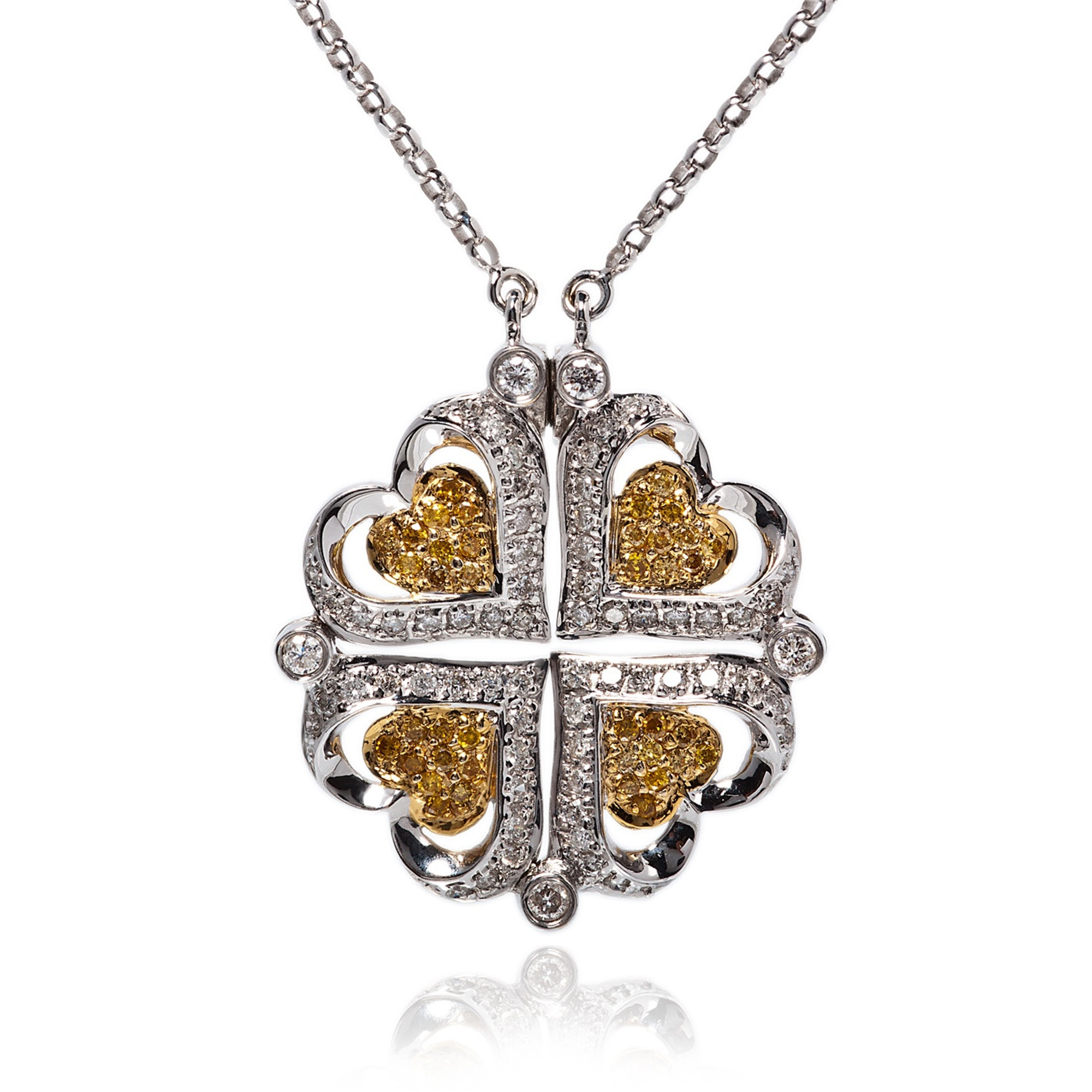 Four-heart Clover Magnetic Necklace – Zilarr