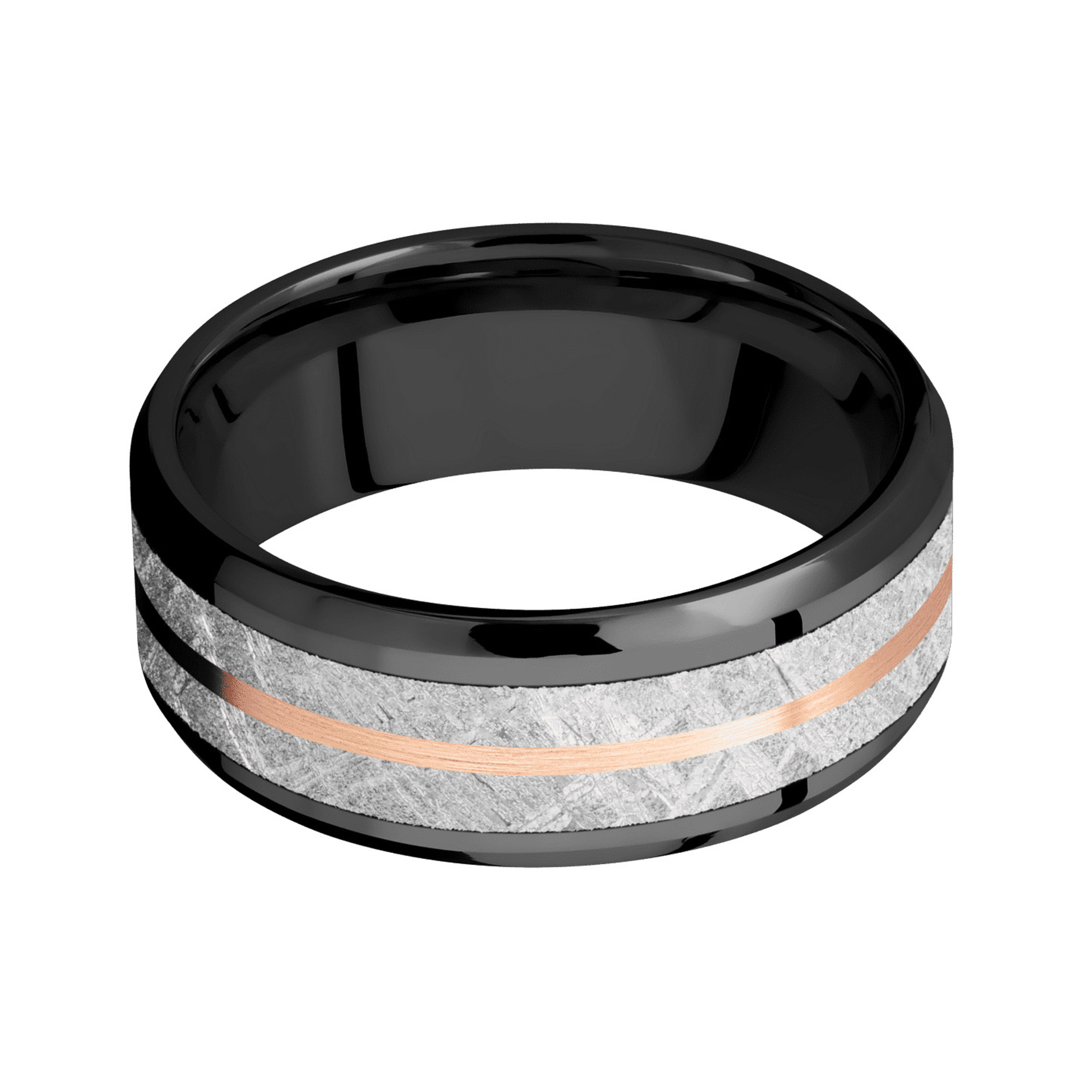 Zirconium, Rose gold and Gibeon Meteorite Band by Lashbrook Designs - Rings