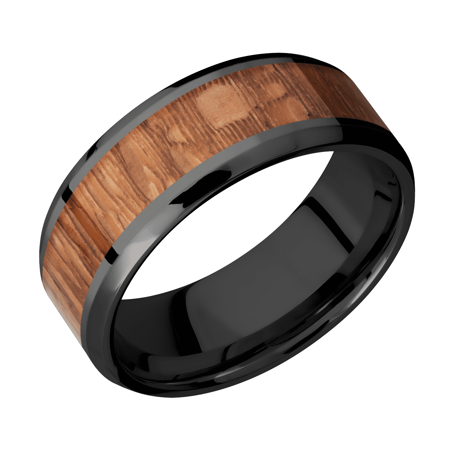 Zirconium and Leopard Hardwood Band by Lashbrook Designs