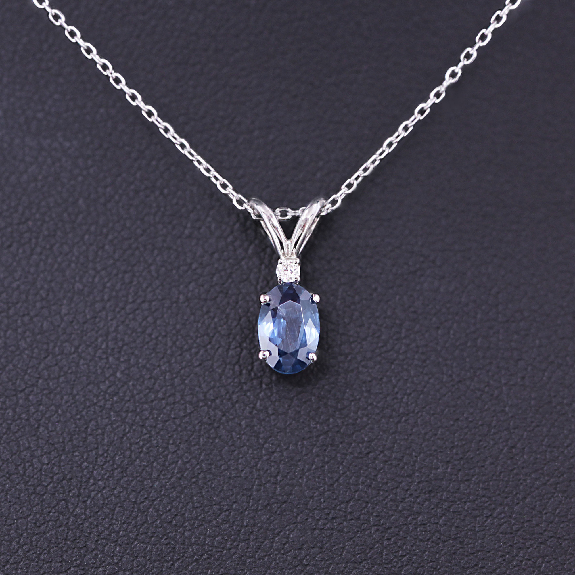 Shop 7x5mm Blue Sapphire Pendant in 14k Real Gold | Chordia Jewels