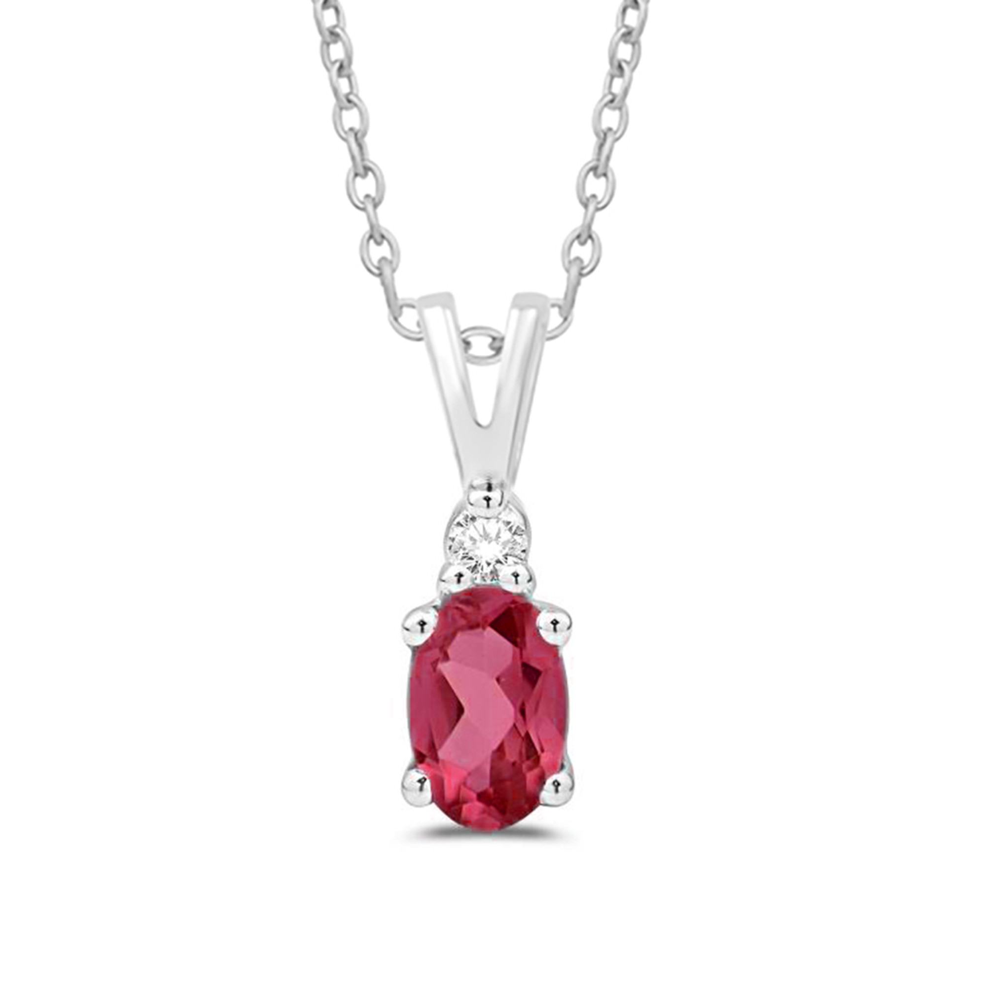 Oval Ruby & Diamond Necklace