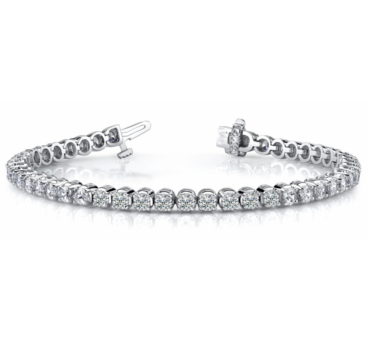 14KW Lab Grown 4.00ctw F/VS Diamond Tennis Bracelet