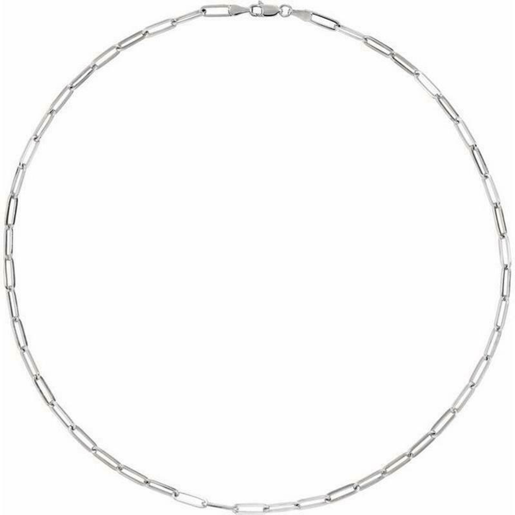 Paperclip Chain Necklace in Sterling Silver, 4.5mm, 18