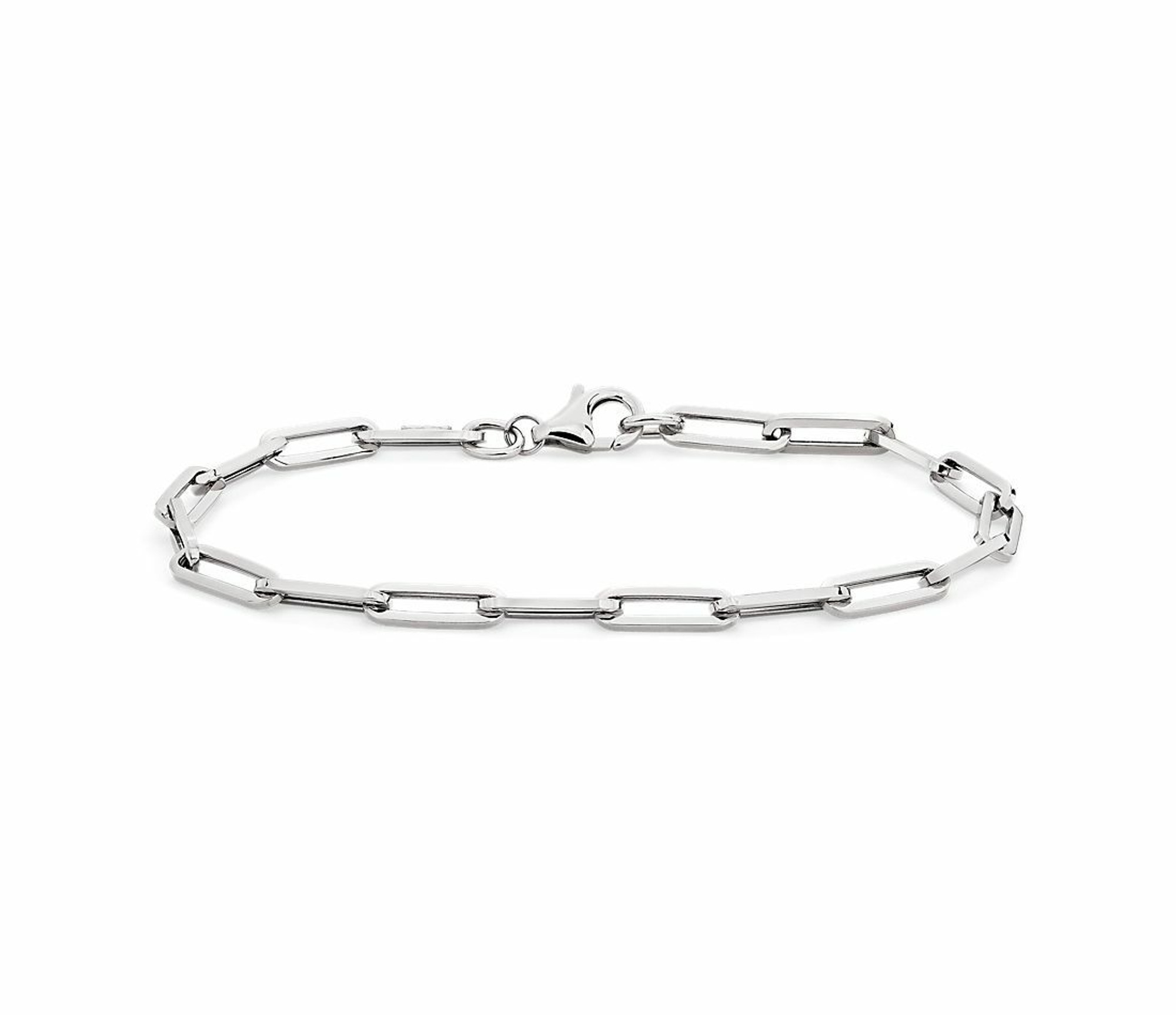 ★SENTIMENTS★ NO.585 [SILVER] CLIP LAYERED BRACELET Sterling Silver Paperclip Chain 18