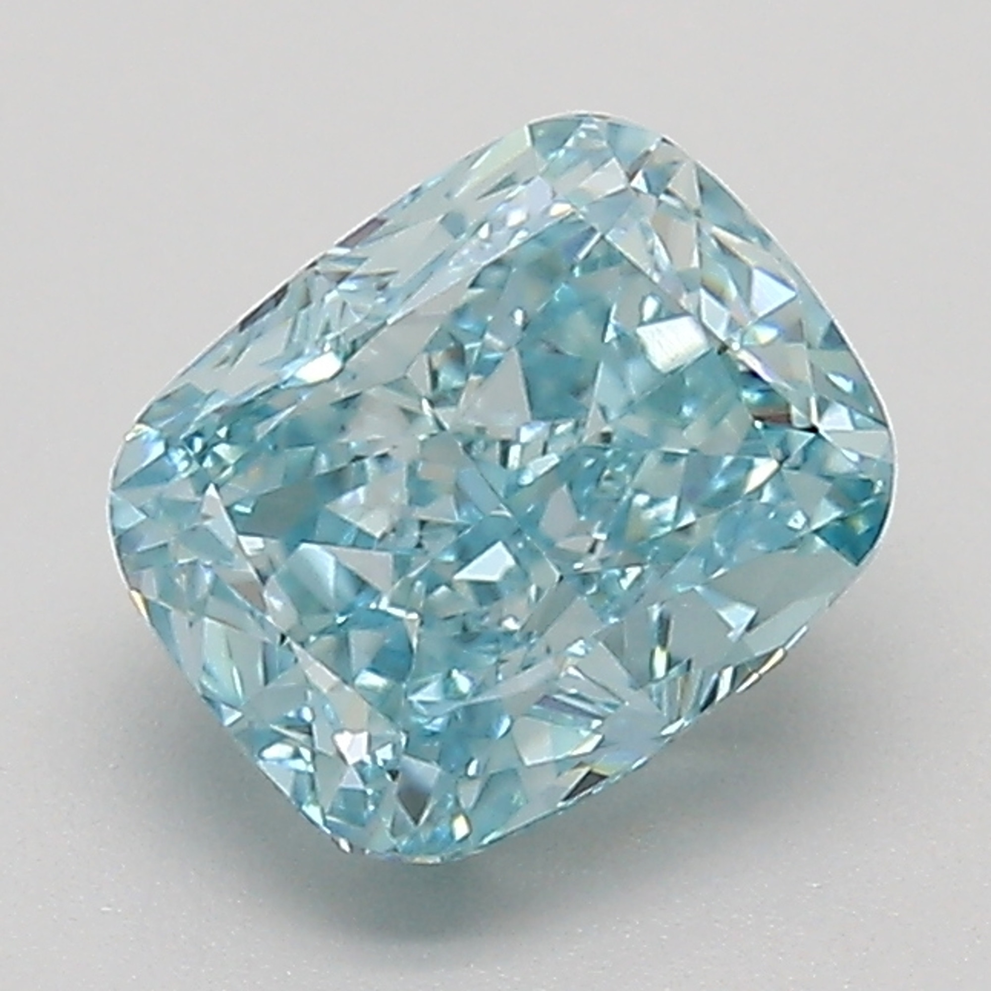 1.42ct Lab Grown, Cushion Cut, Fancy Intense (Ice) Blue Diamond, VS1  (gorgeous)