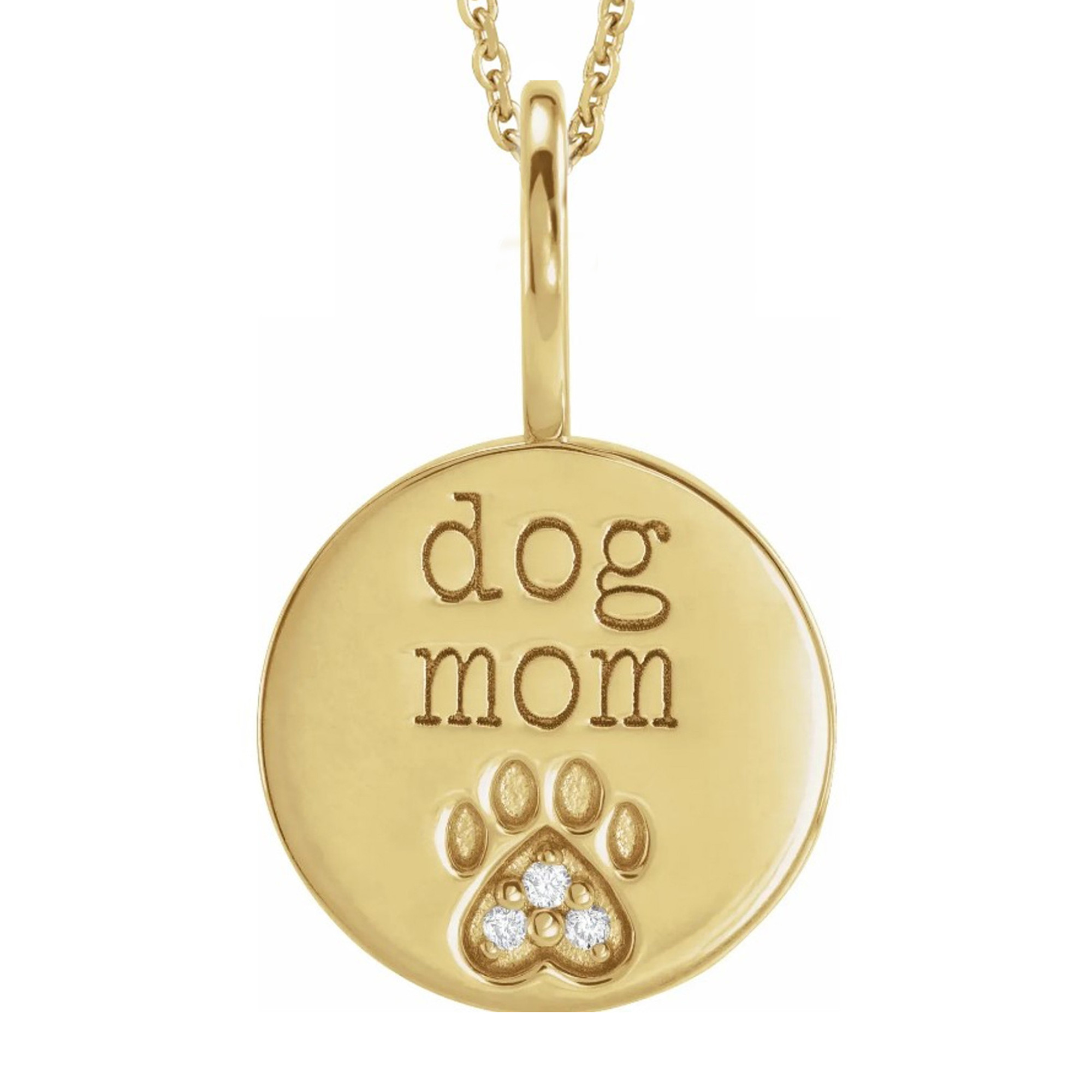 Dog Mom Paw Print Pendant