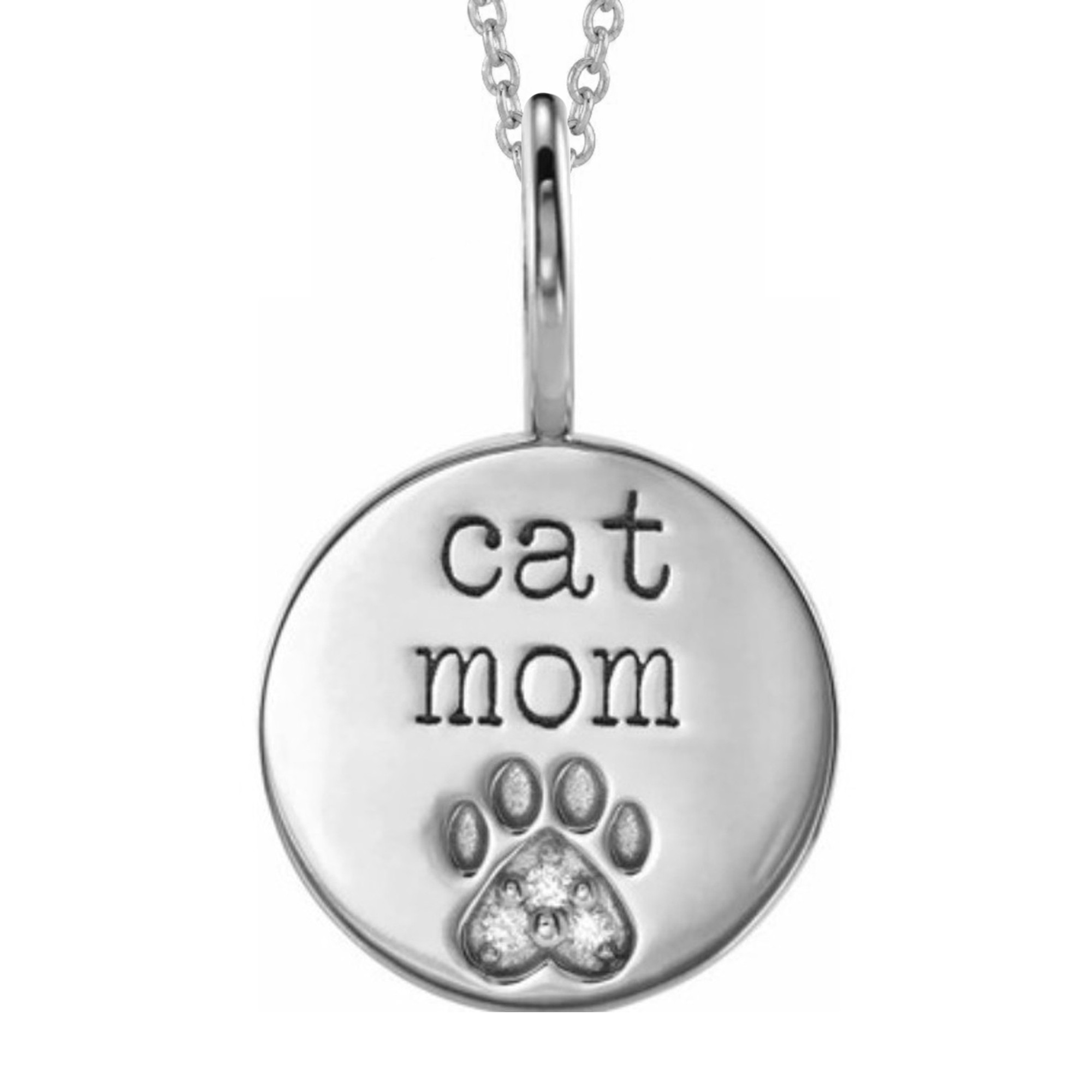 Cat Mom Paw Print Pendant