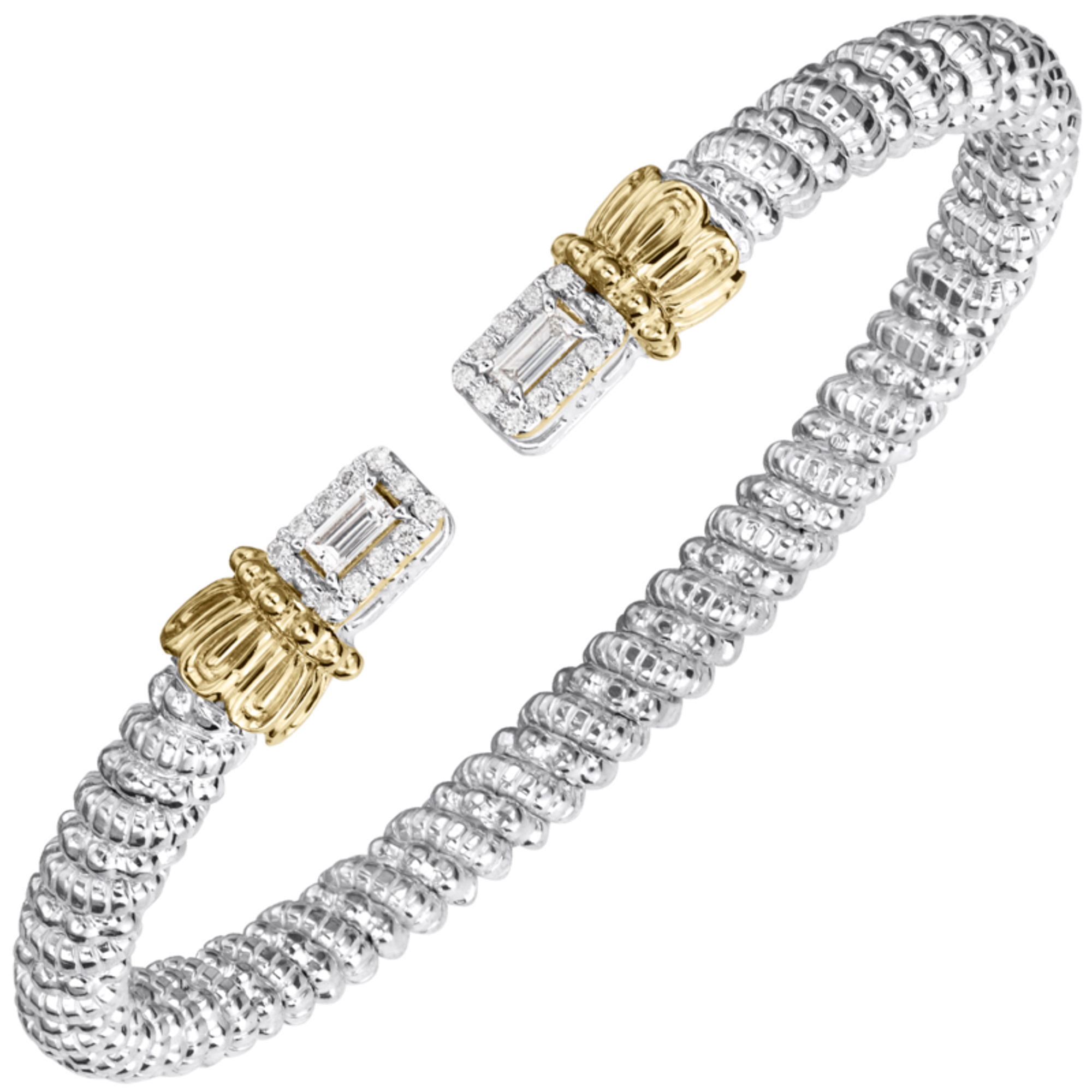 Diamond Emerald Cut Ends Bracelet by Alwand Vahan