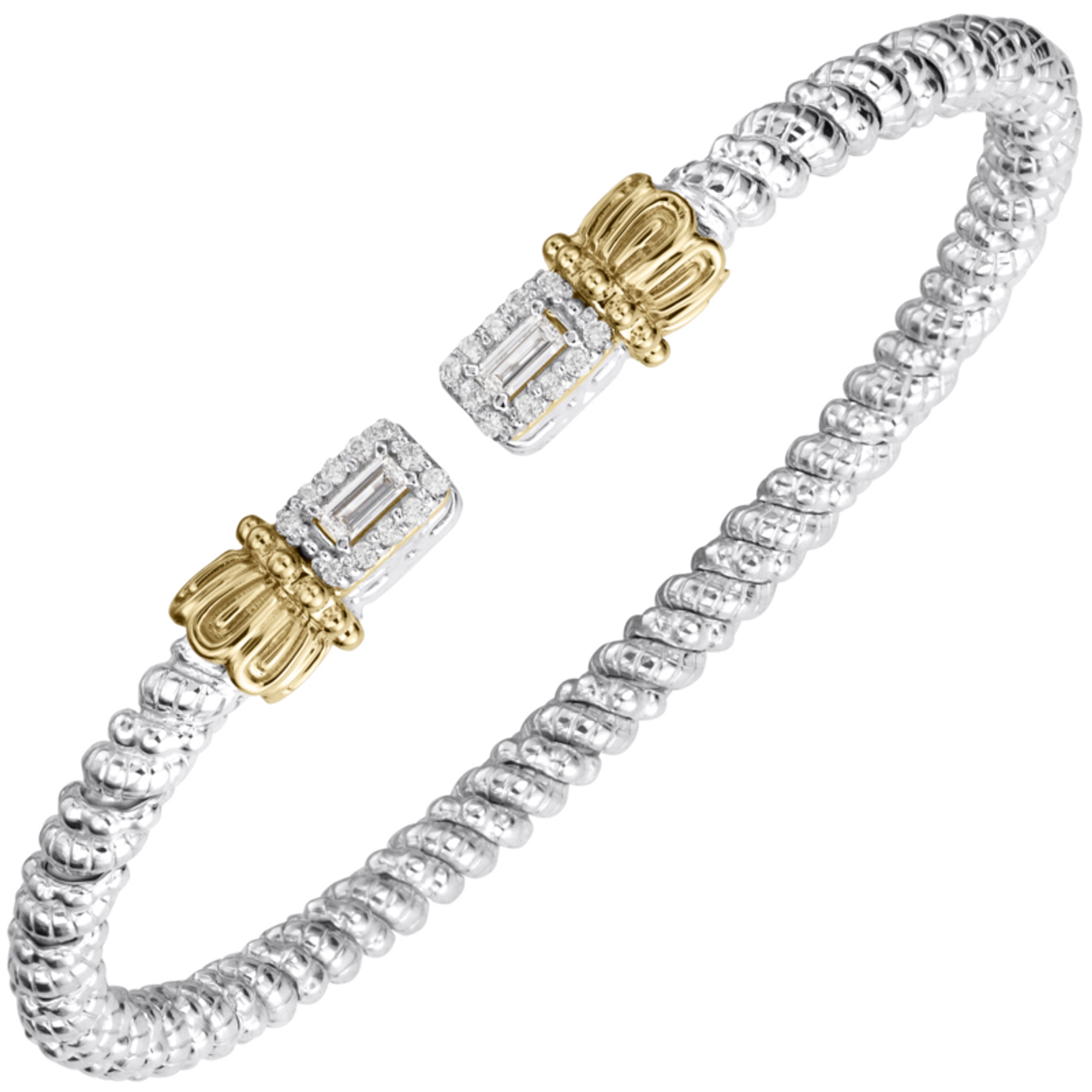 Diamond Emerald Cut Halo Ends Bracelet by Alwand Vahan