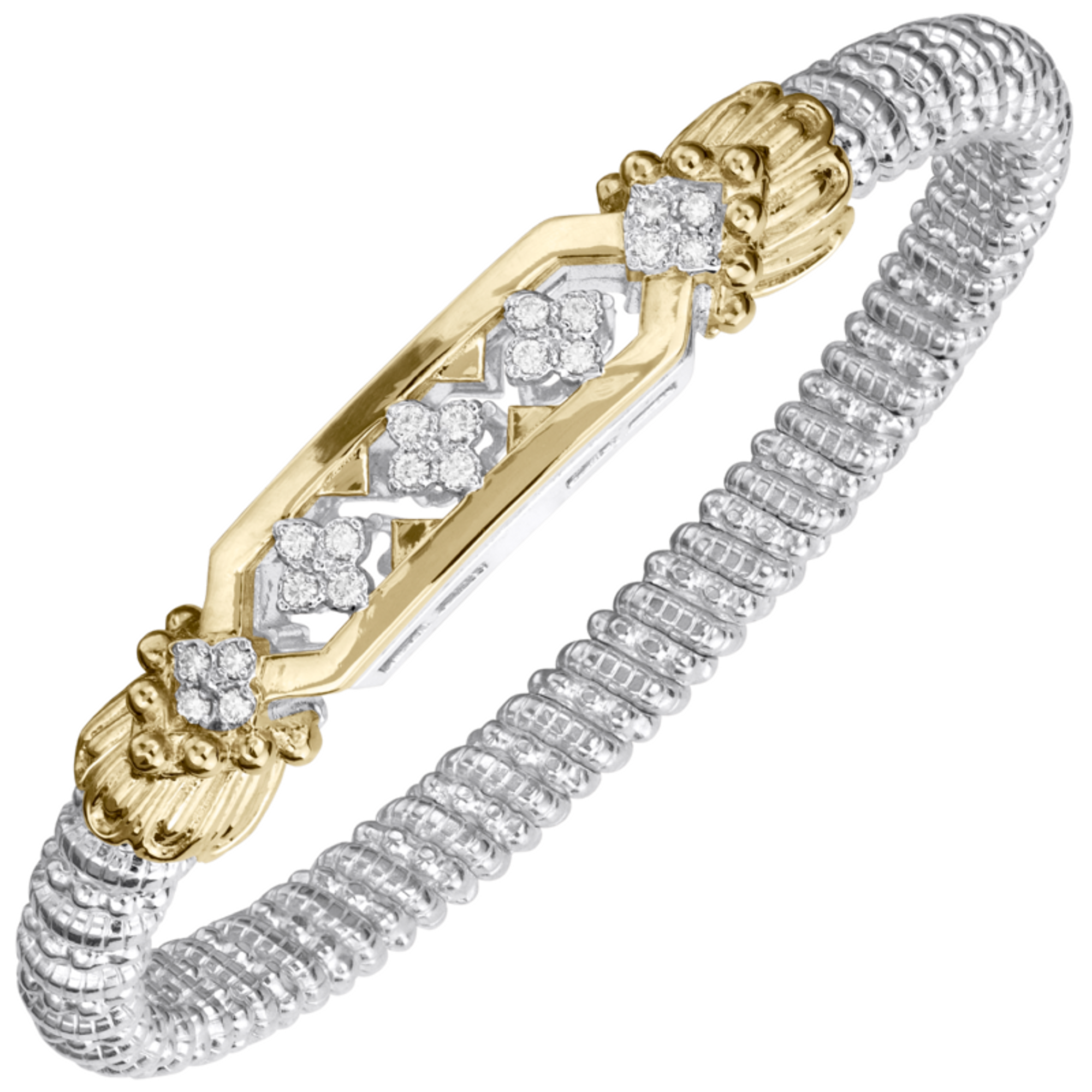 Gold Diamond Bar Bracelet 6mm by Alwand Vahan