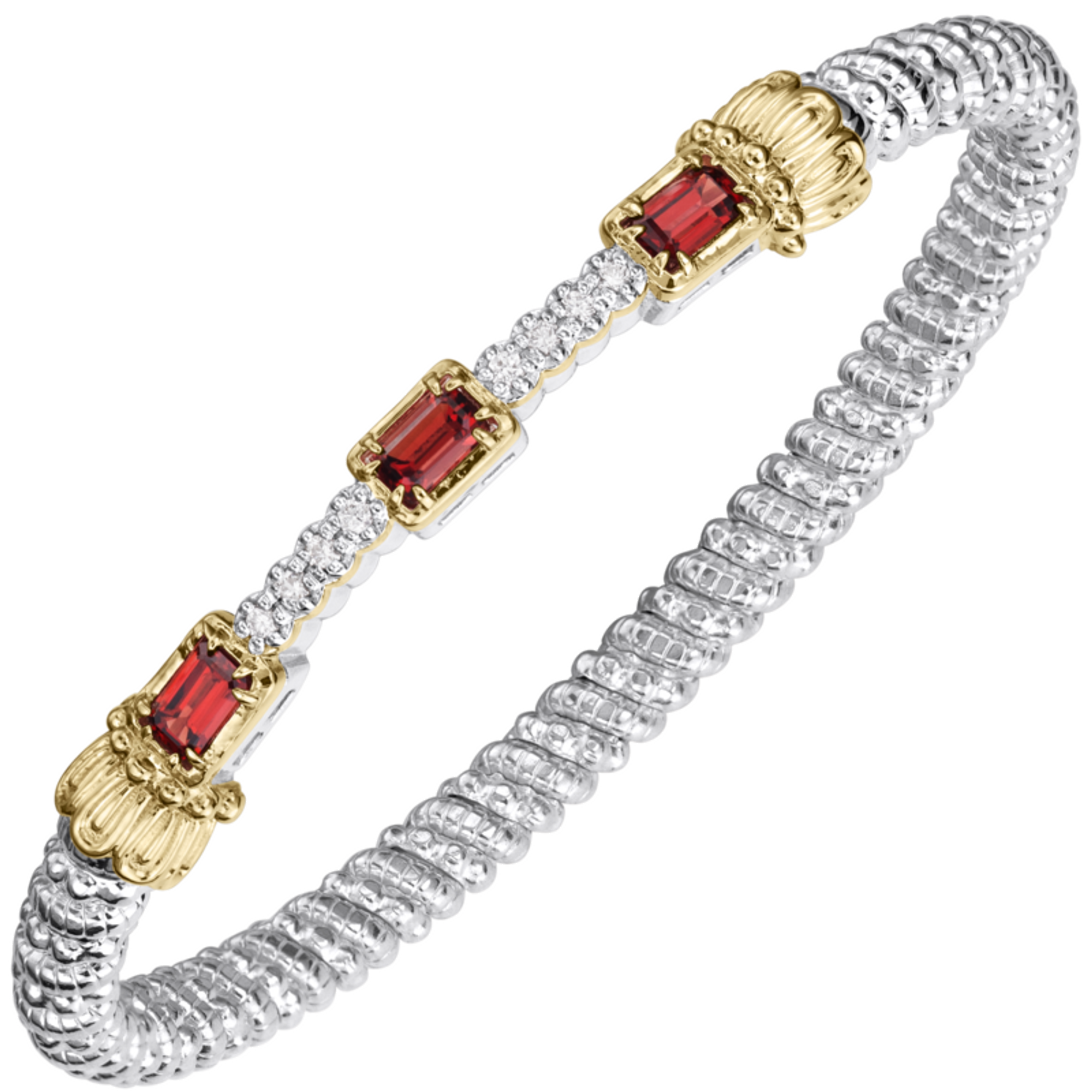 Garnet & Diamond Line 4mm Vahan Bracelet