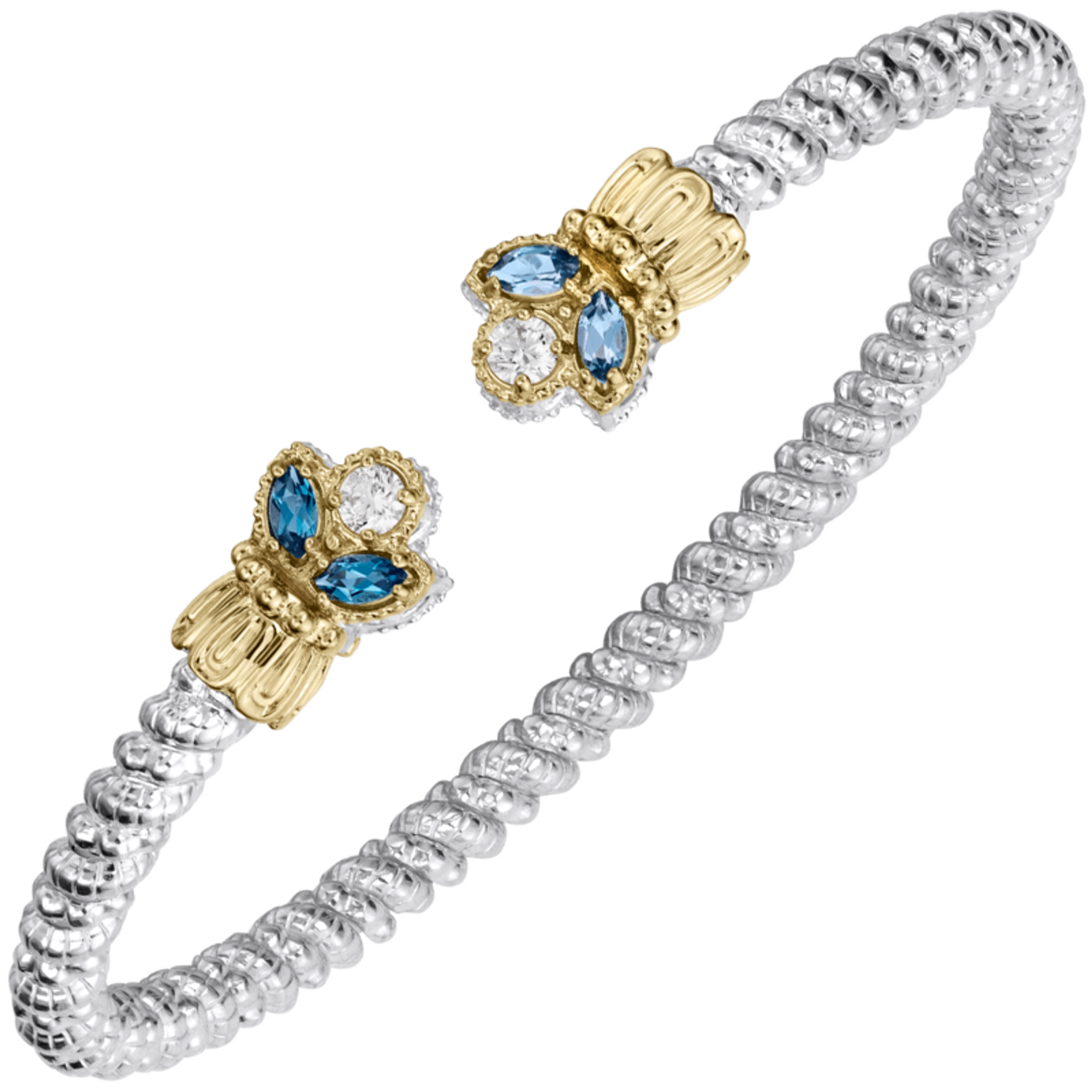 Diamond Flower End 3mm Bracelet by Alwand Vahan