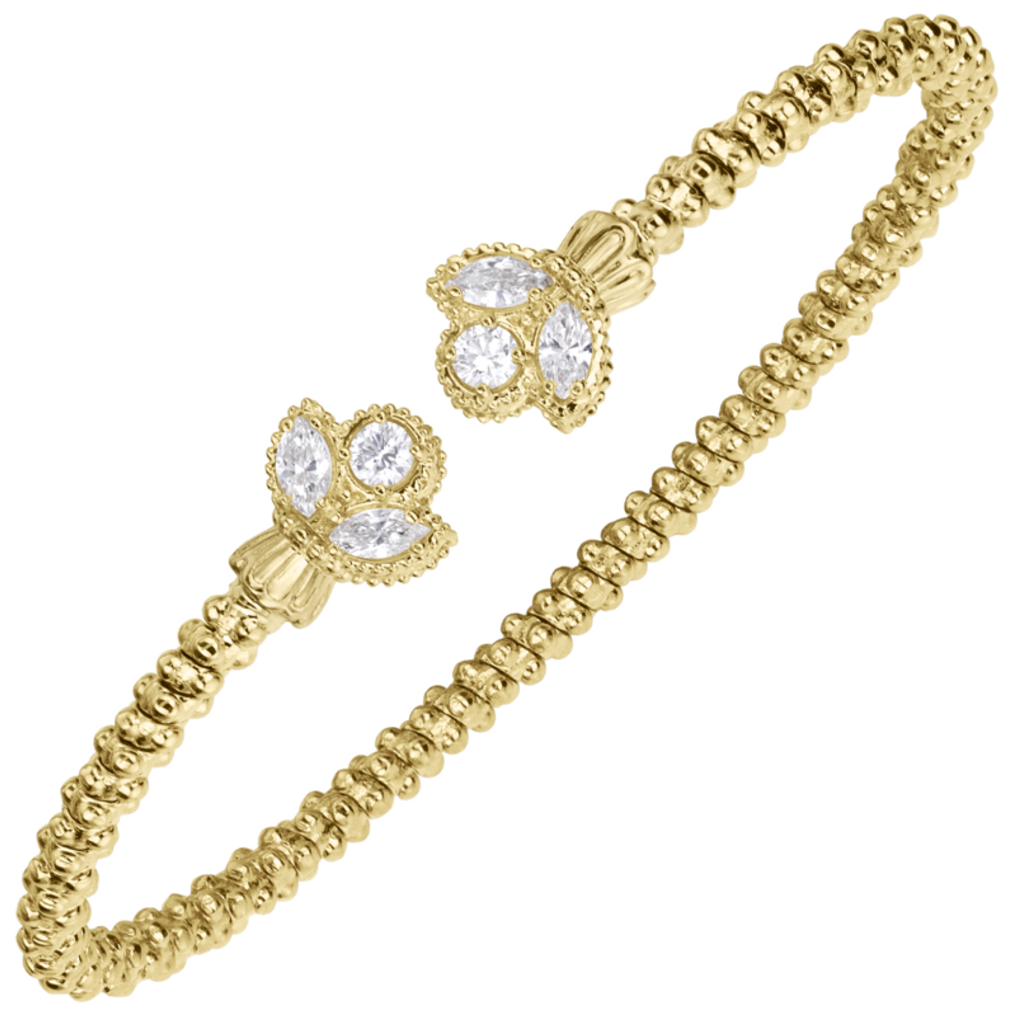 Gold Floral End Bracelet - Alwand Vahan
