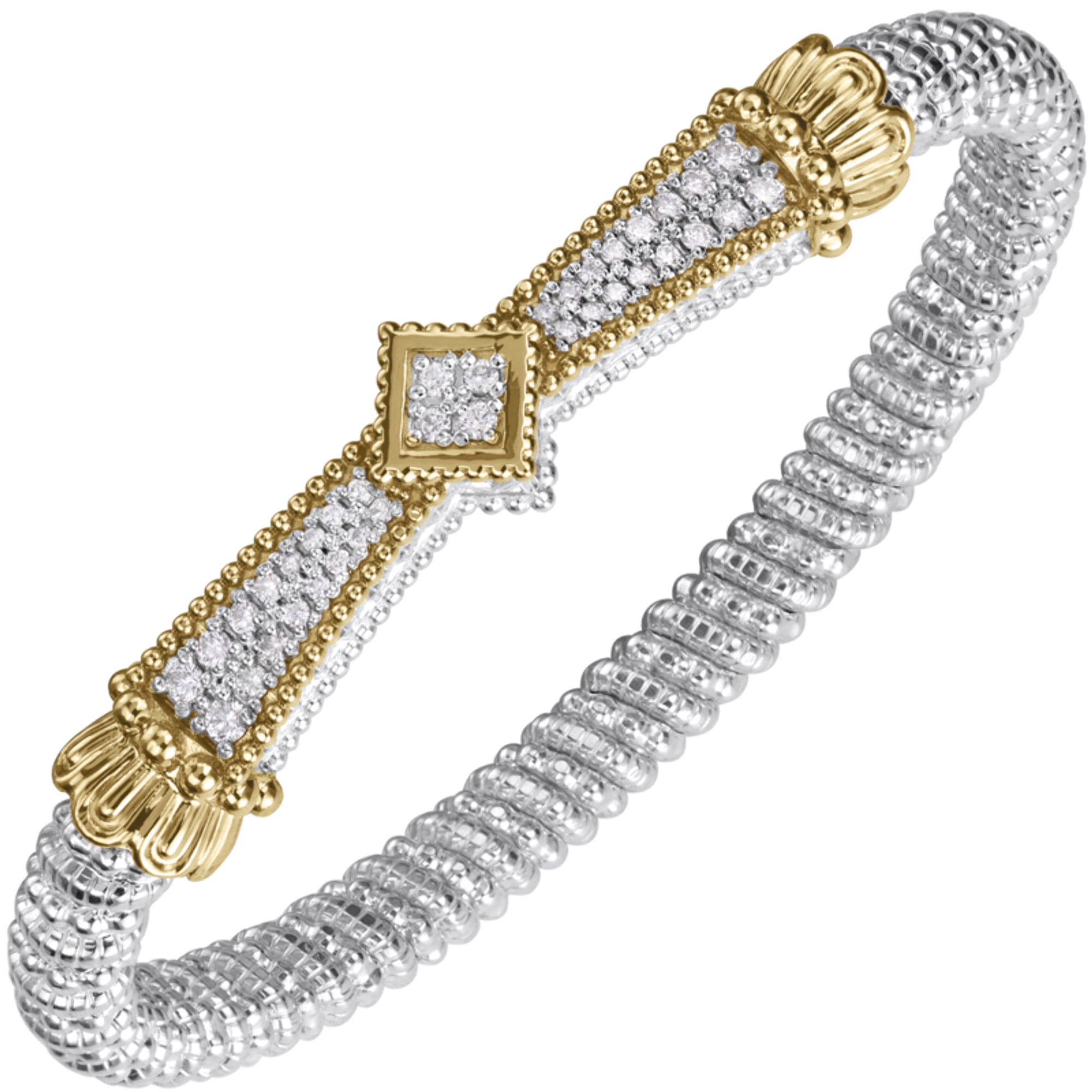 Gold & Diamond Line 6mm Bracelet - Alwand Vahan