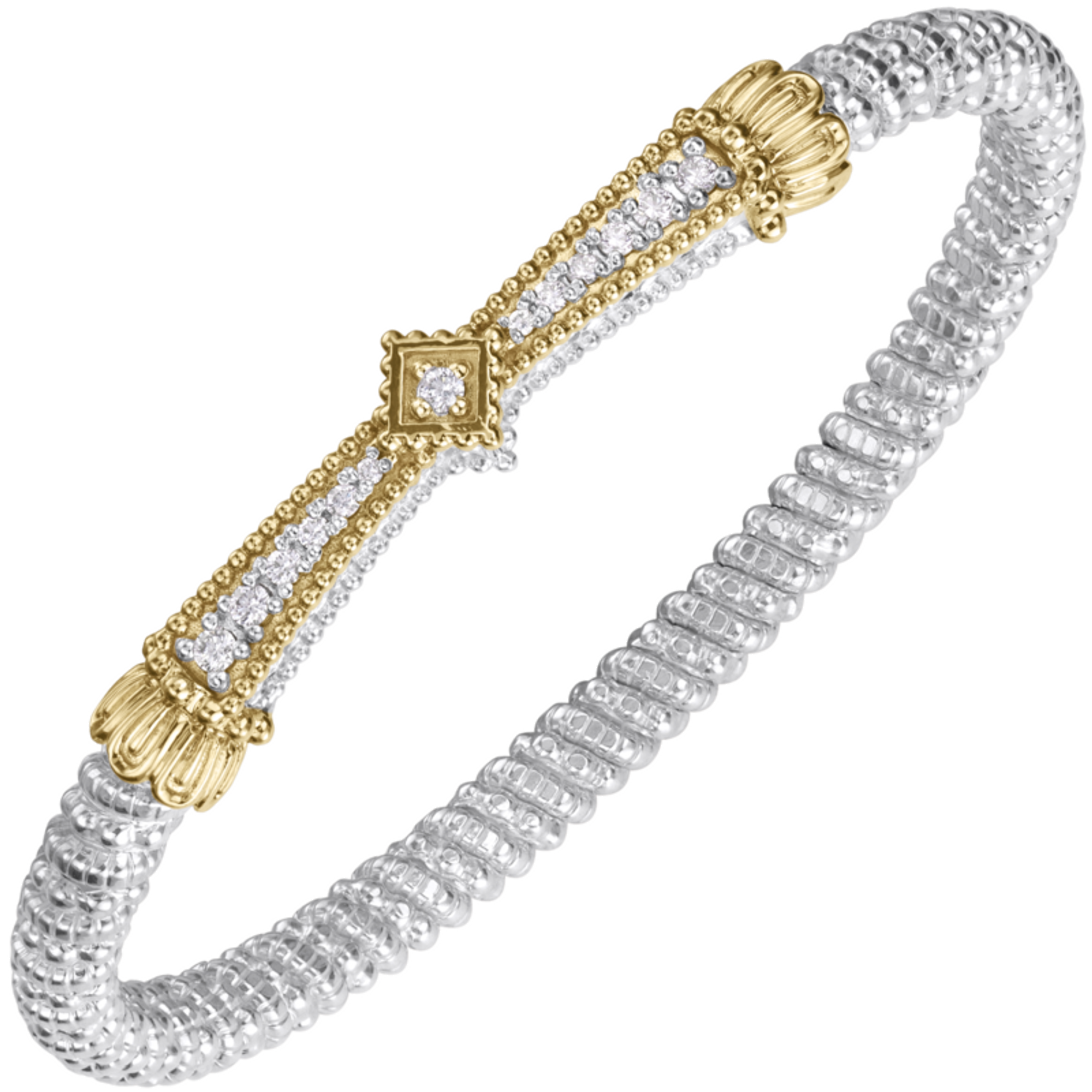 Gold & Diamond Line 4mm Bracelet - Alwand Vahan