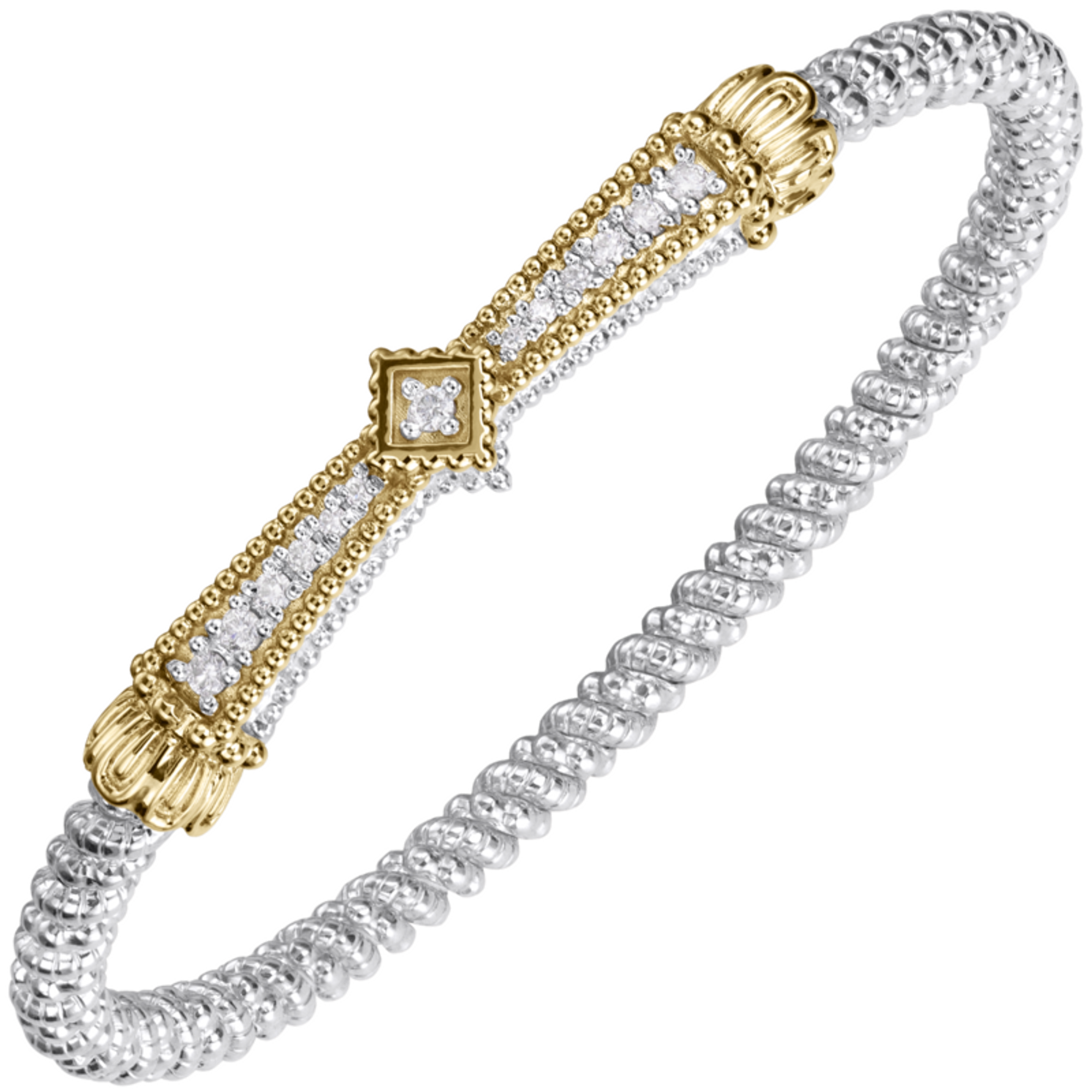 Gold & Diamond Line 3mm Bracelet - Alwand Vahan