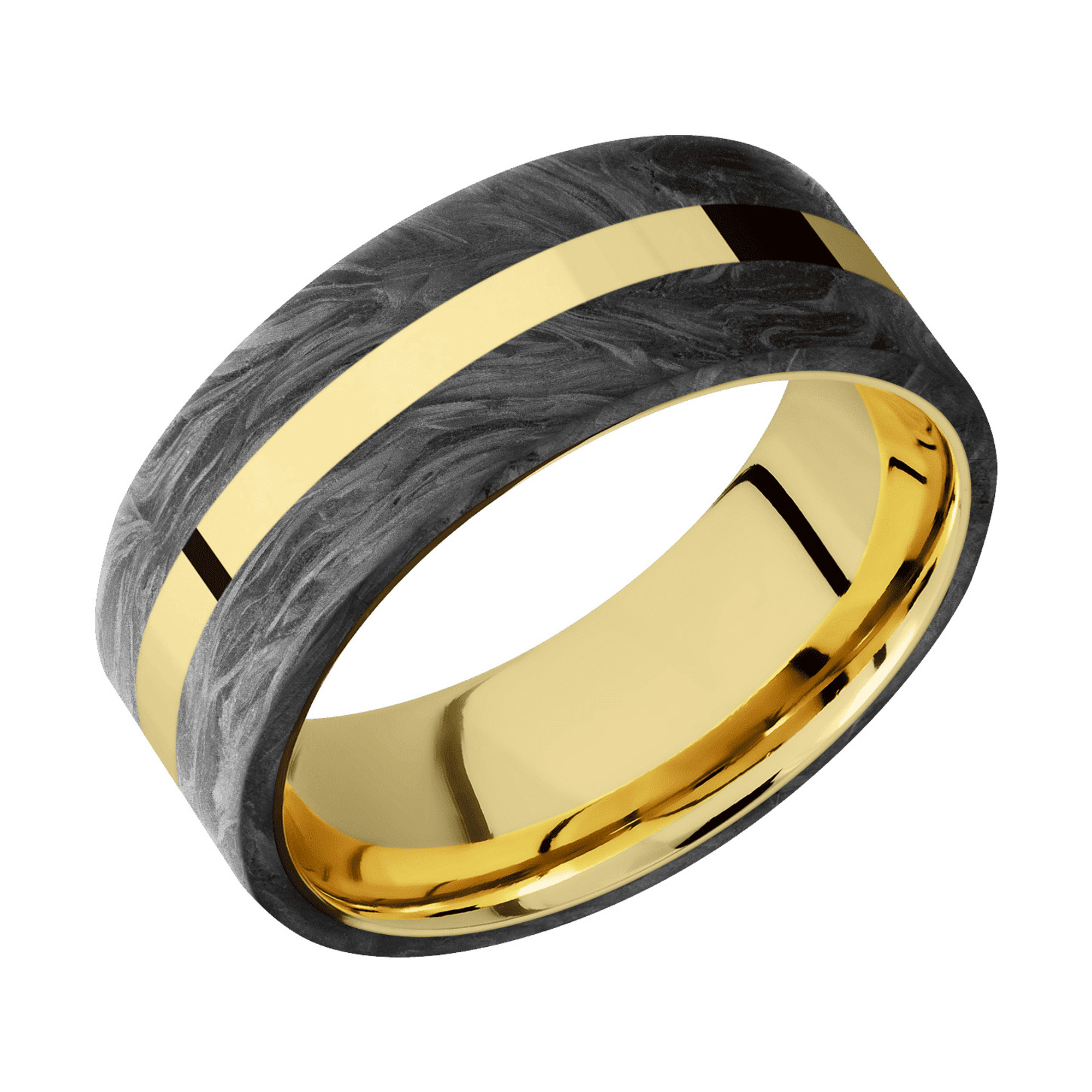 Inox Mens Rose Gold IP Double Line Carbon Fiber Ring Size 12 | eBay