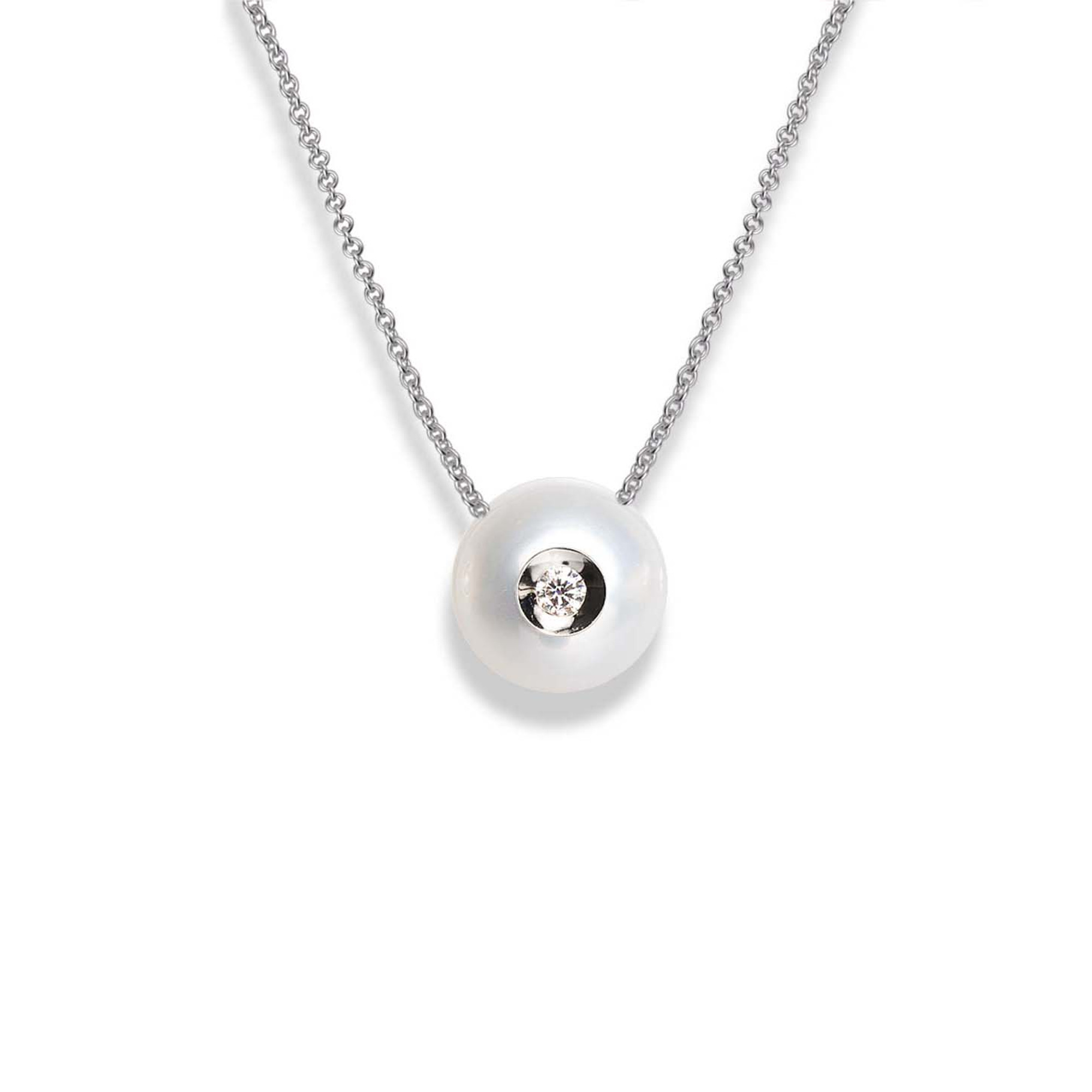 Diamond In A Pearl Pendant