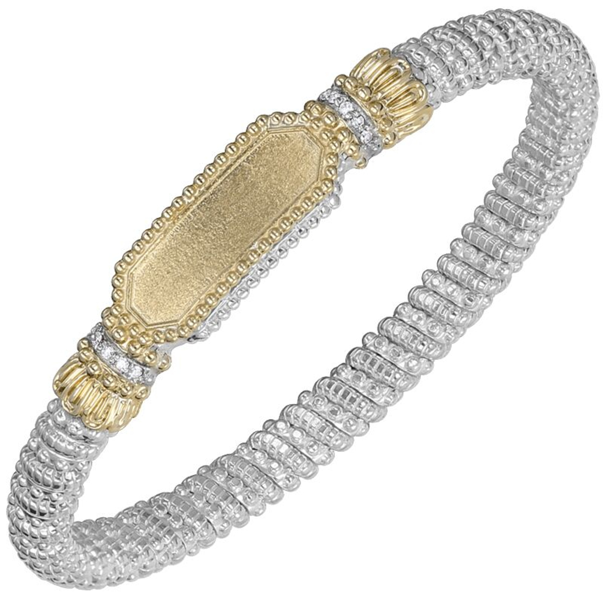 14k Yellow Gold & Sterling Silver Engravable Vahan Bracelet