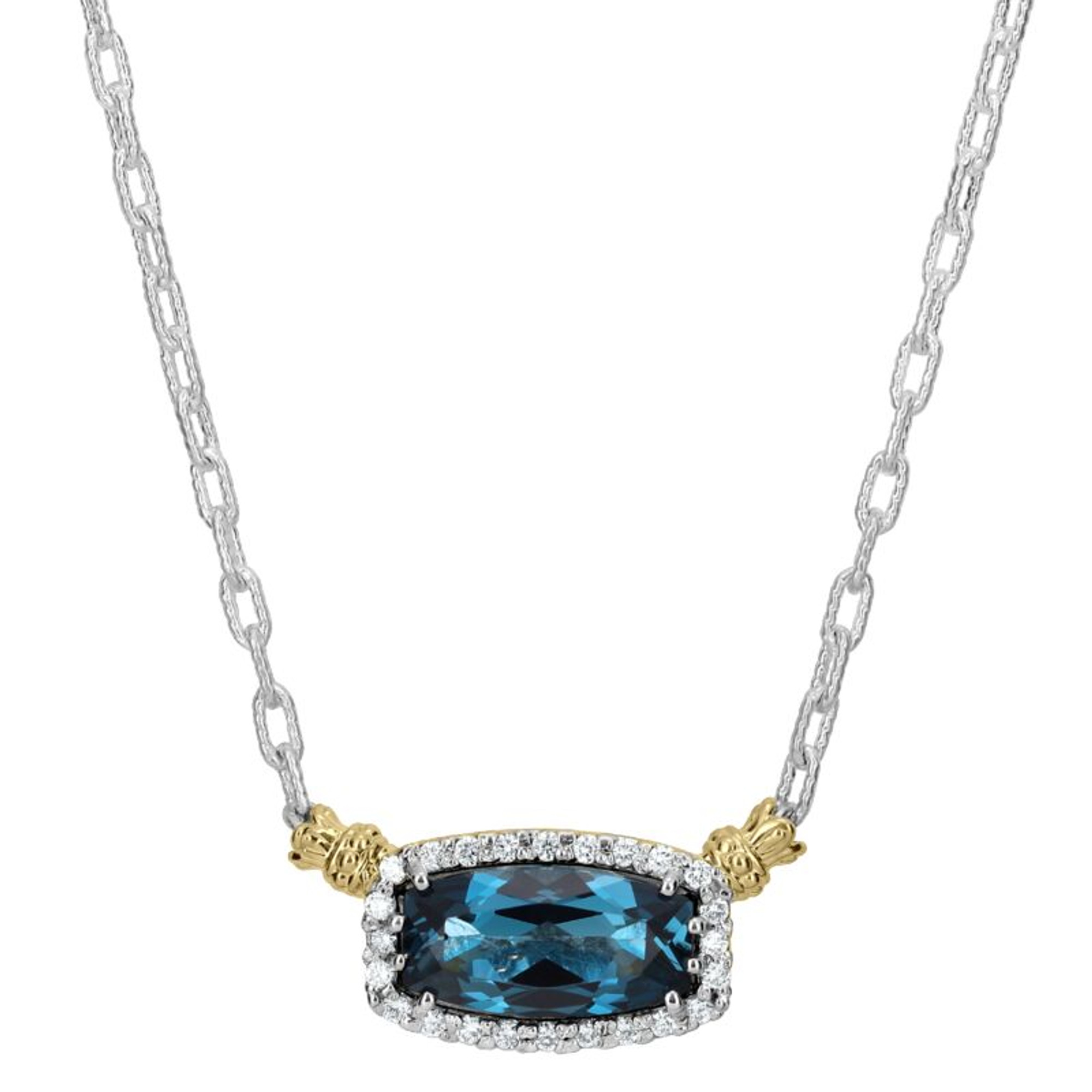 Aura London Blue Topaz Gemstone Necklace - KAMARIA