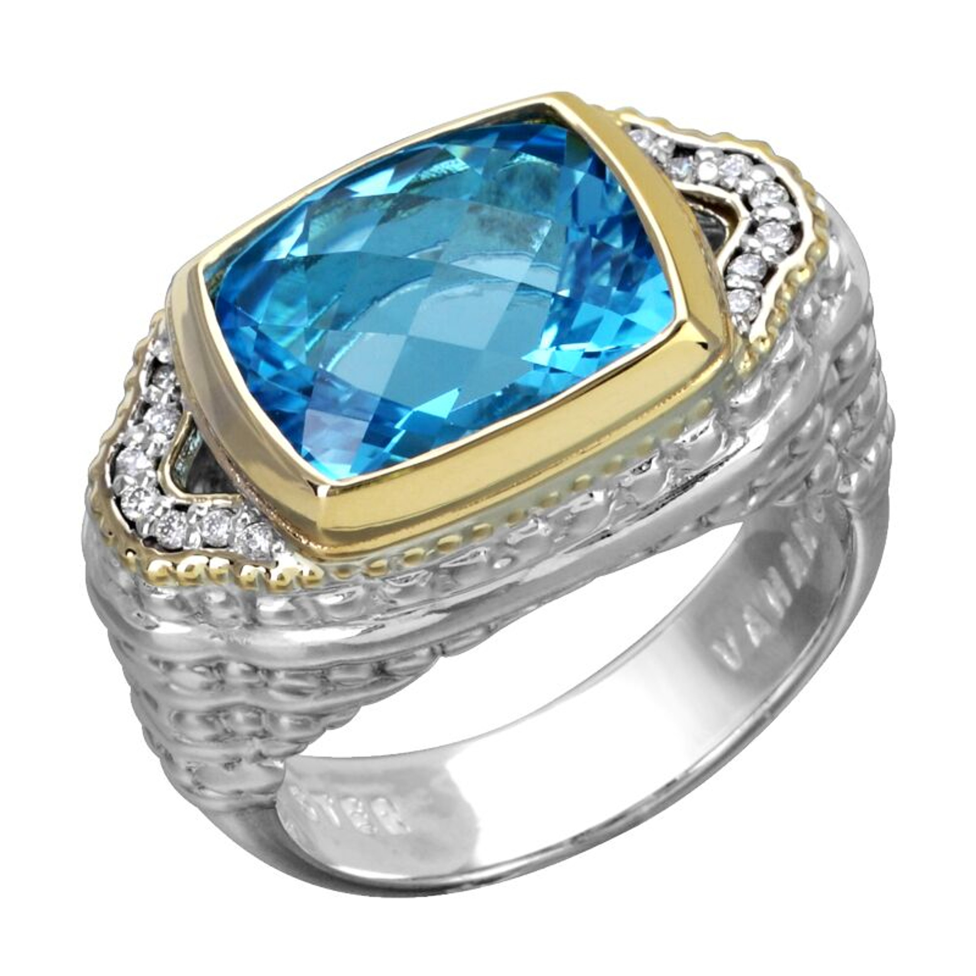 Alwand Vahan Blue Topaz & Diamond Ring