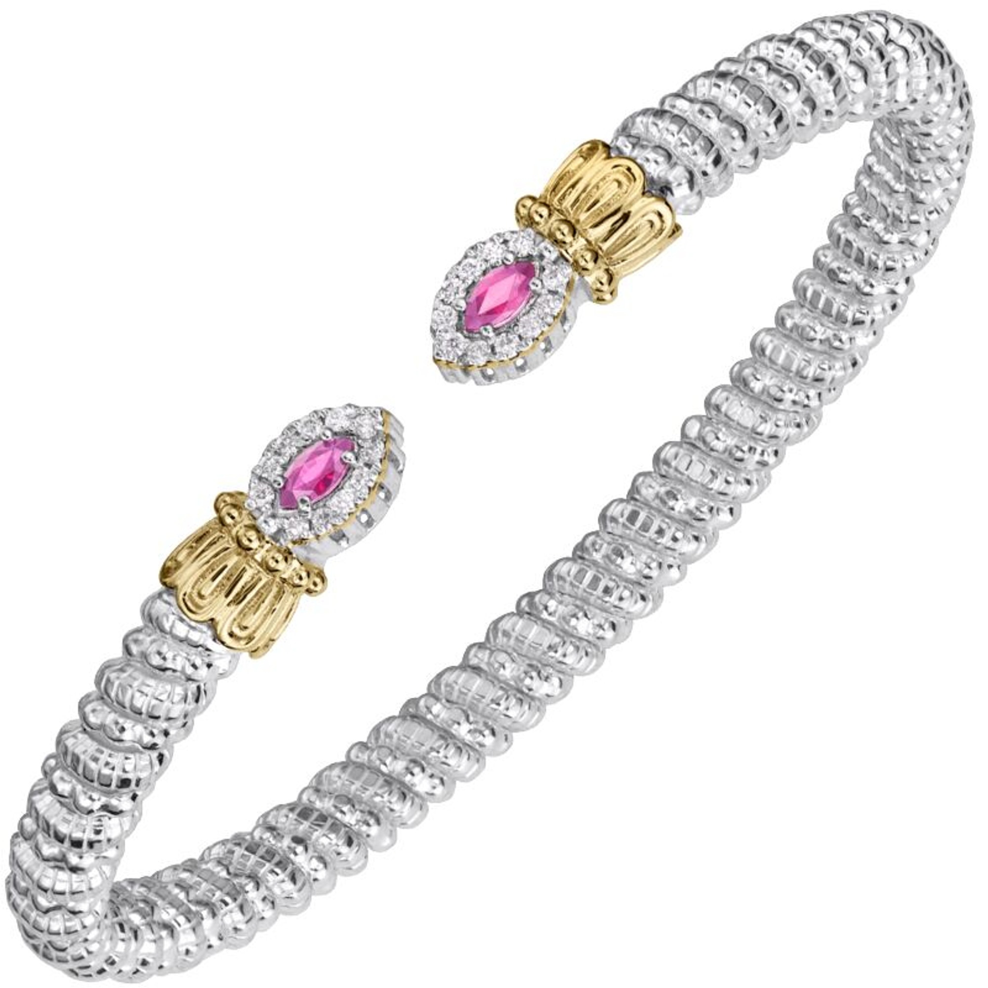 Pink Sapphire Diamond Halo Vahan Bracelet