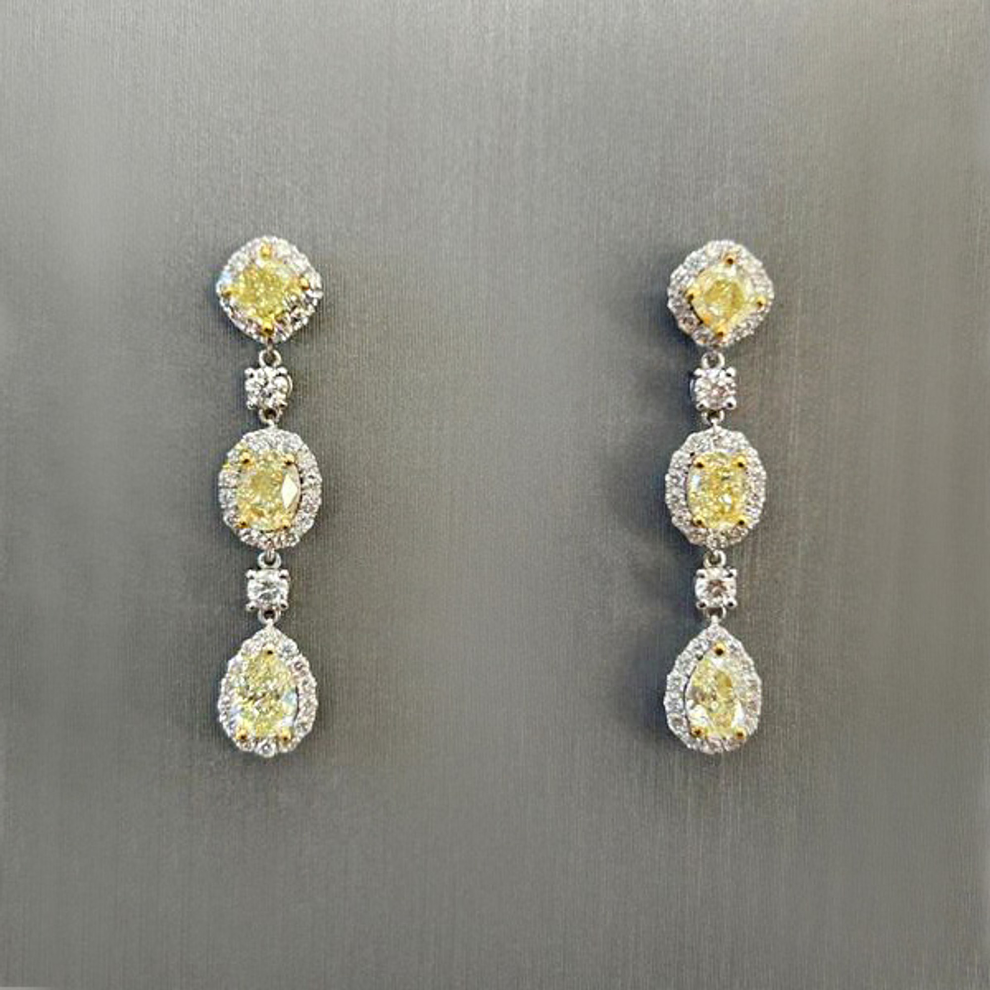 Fancy Yellow Diamond Drop Earrings