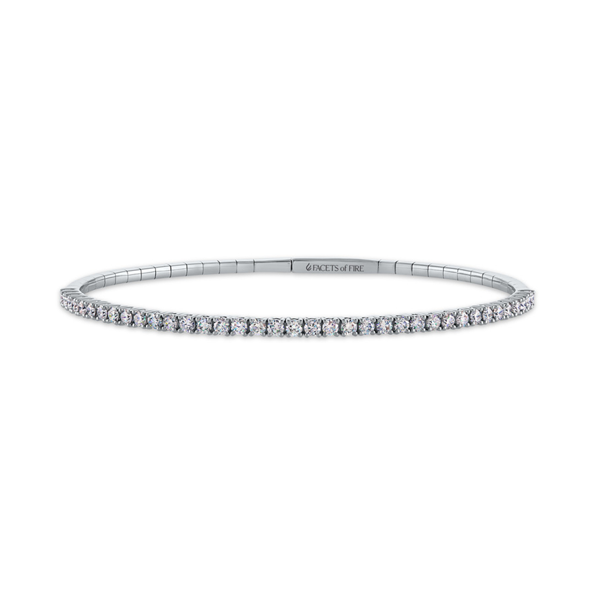 14k White Gold Facets of Fire Flexible Diamond Bracelet