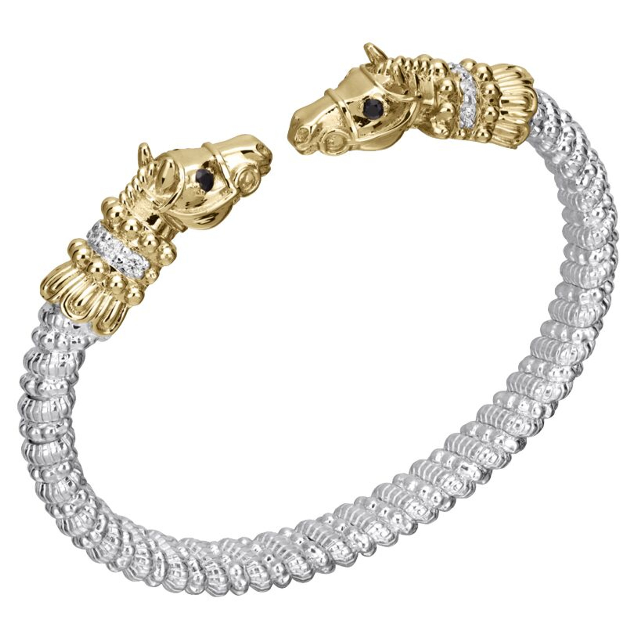 14K Gold and Onyx Horse Ends Bracelet by Alwand Vahan