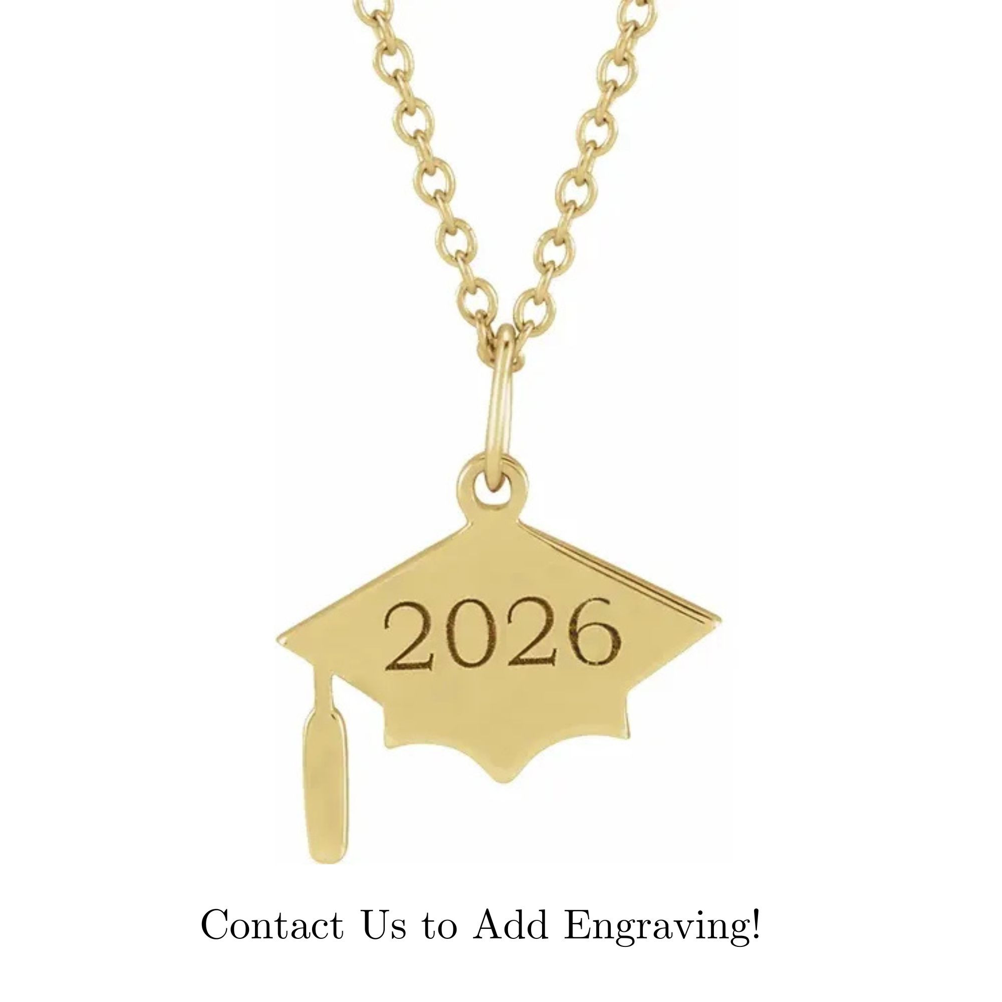 Engravable Graduation Cap Necklace