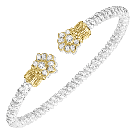 Diamond Flower Ends Vahan Bracelet 3mm