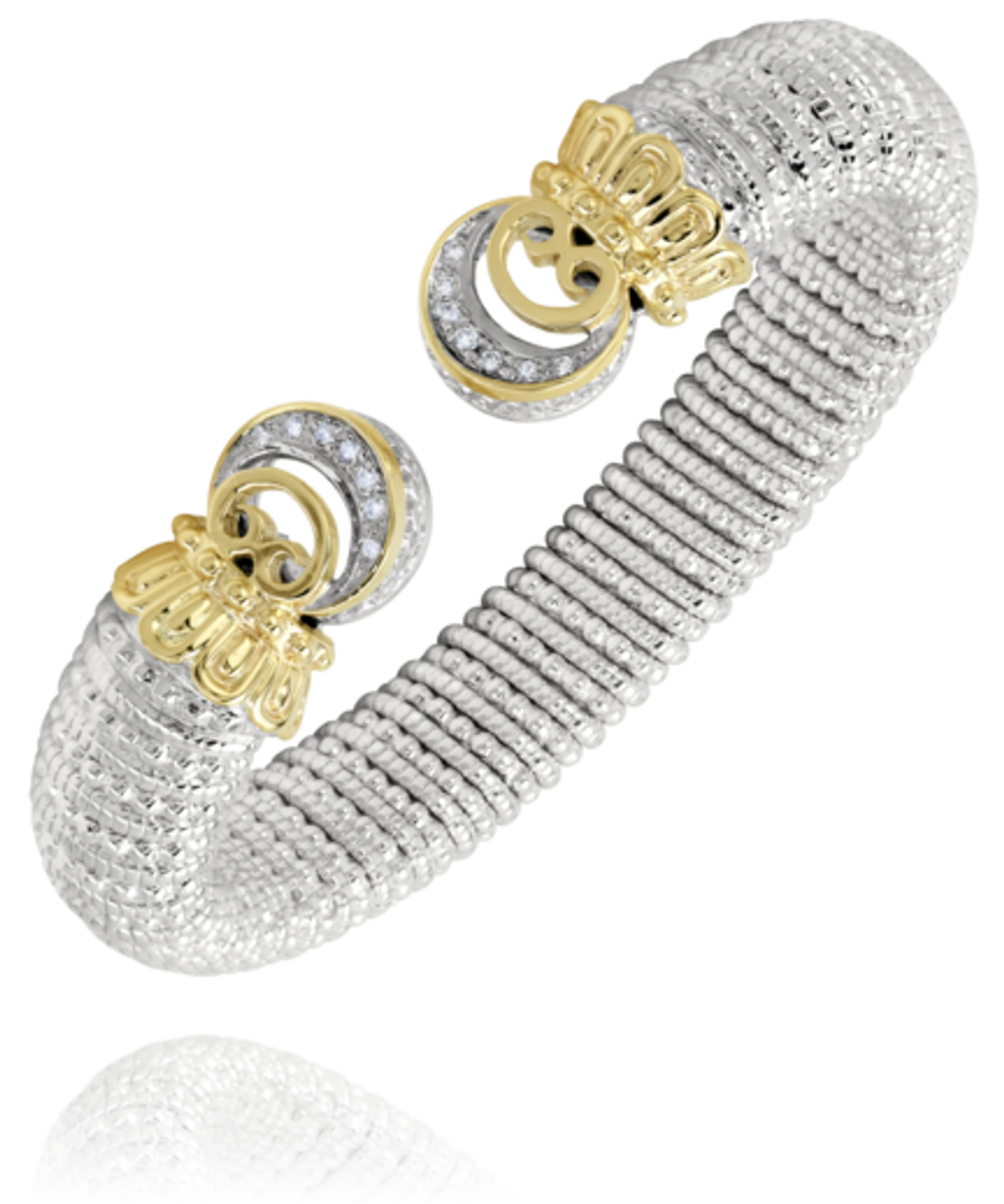 Alwand Vahan Sterling Silver & 14K Yellow Crescent Ends Bracelet