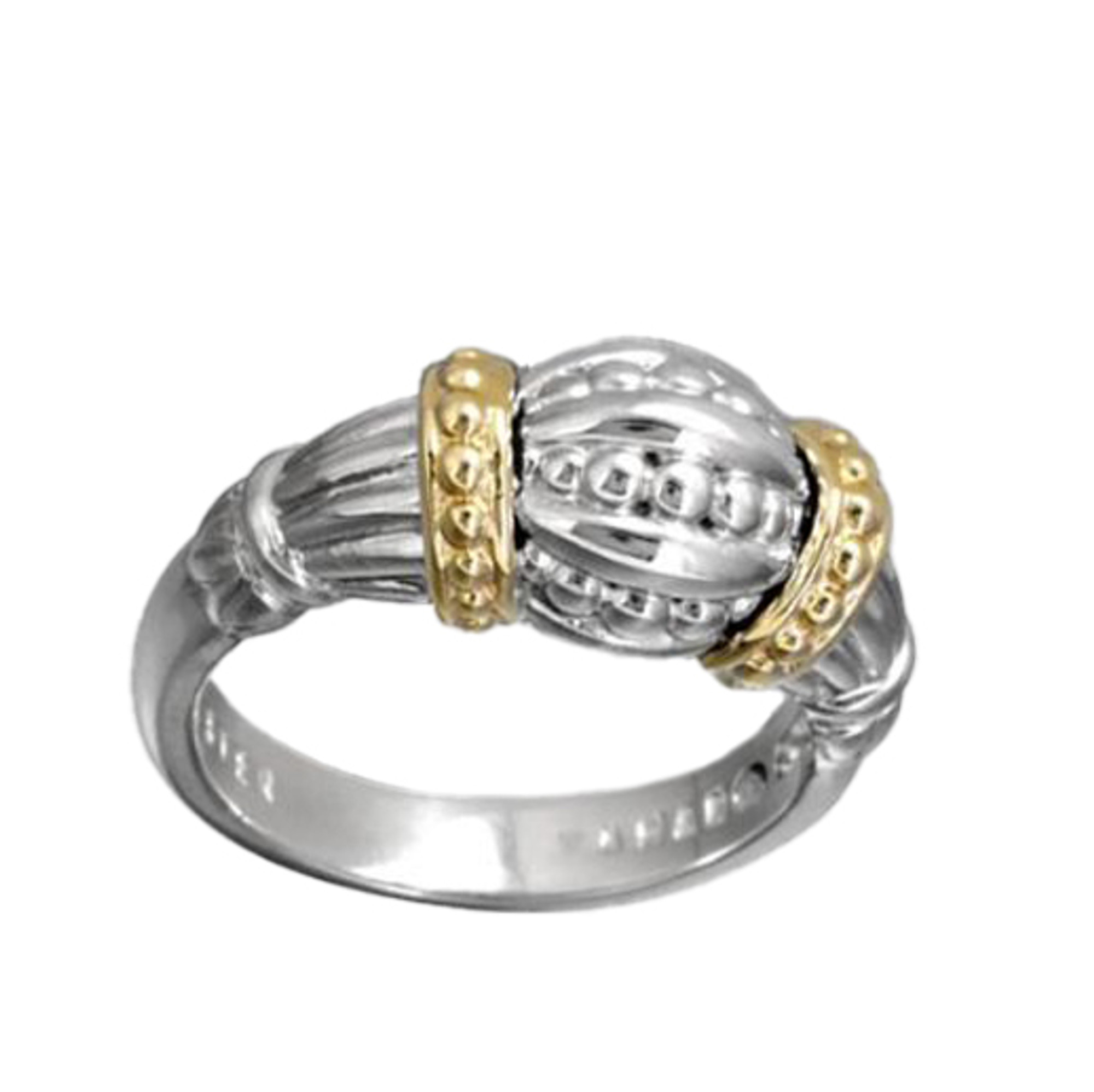 Sterling Silver & 14K Gold Two-toned Domed Ring by Vahan