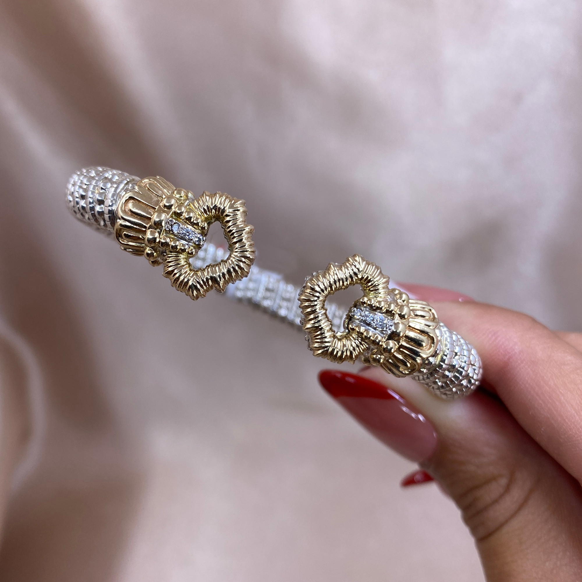 14k Yellow Gold & Sterling Silver Beaded Rays Vahan Bracelet