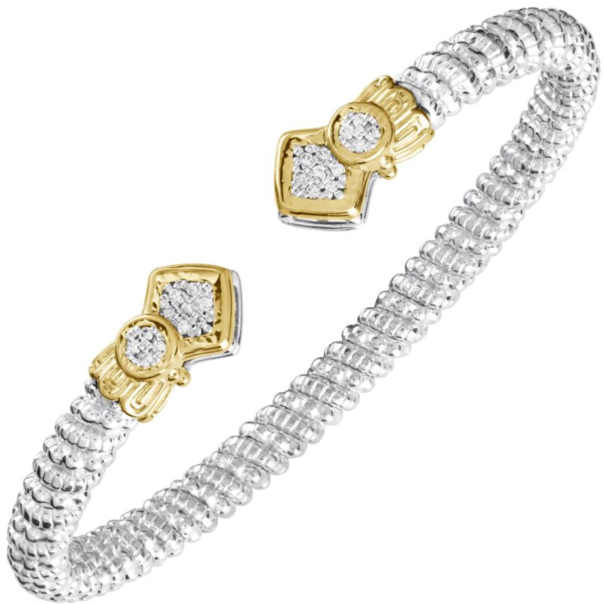 Vahan 14K Gold & Sterling Silver Diamond Geometric Ends Bracelet Vahan 14K Gold & Sterling Silver Diamond Geometric Ends Bracelet