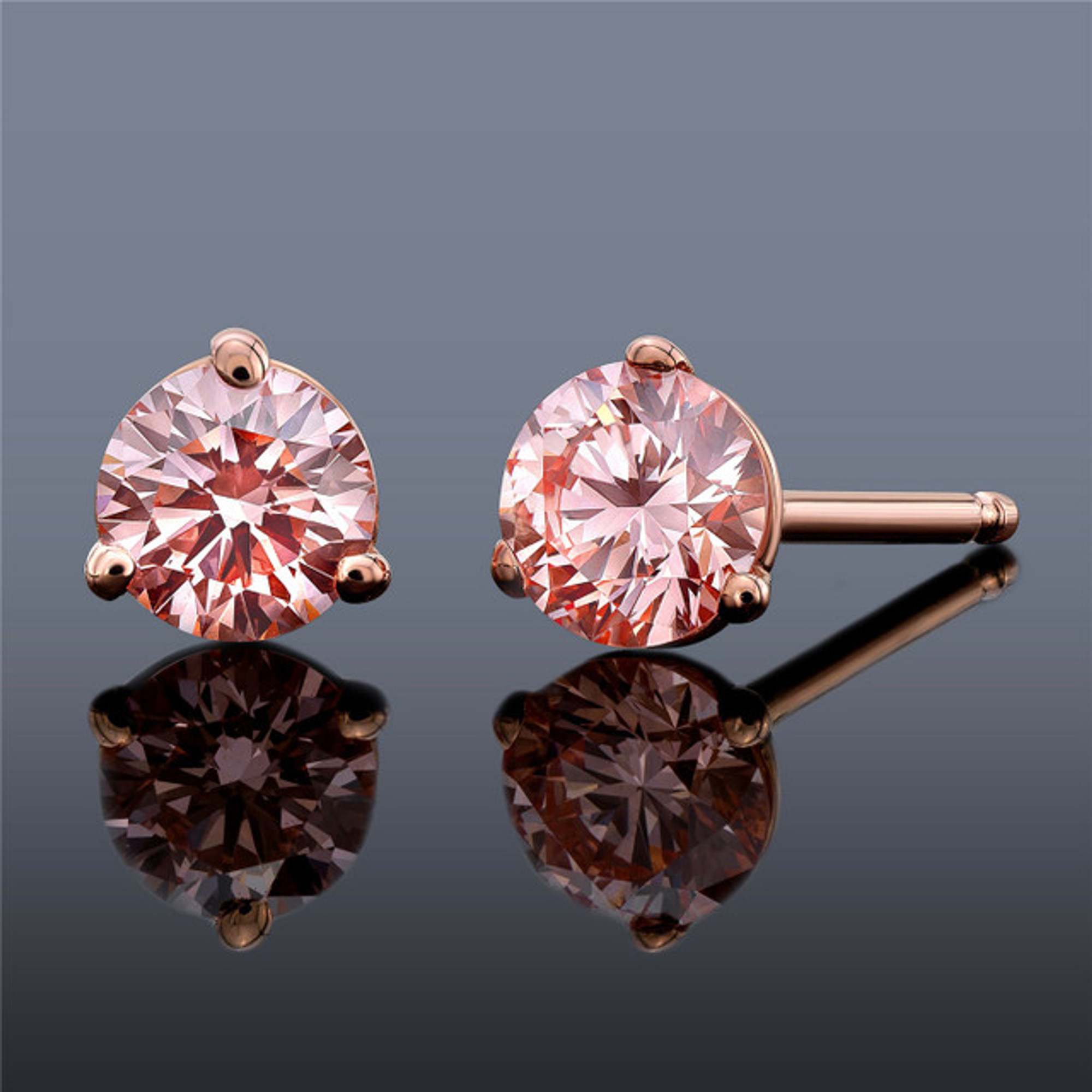 Gorgeous 2ctw Pink Diamond Stud Earrings