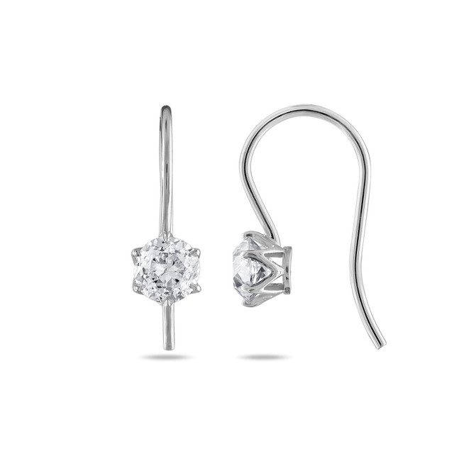 Vintage Inspired Old European Cut Lab Grown Diamond Drop Earrings, 3ctw