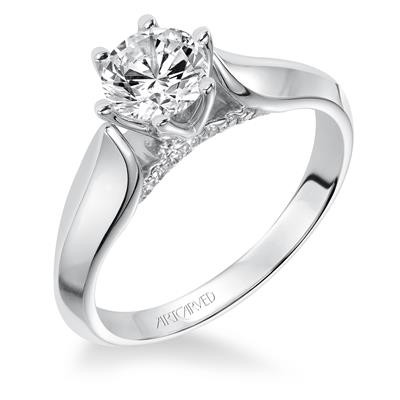 ArtCarved Lavender 14k White Gold & Diamond Engagement Ring