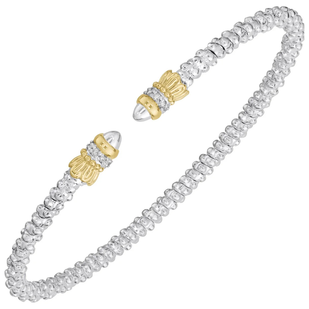 14K Gold and Sterling Silver Crown Accent Bracelet