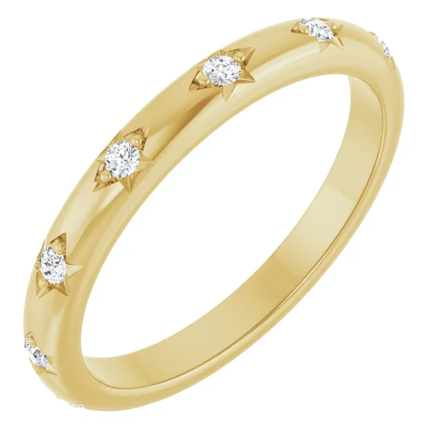 14K Yellow Gold .13ctw Lab Grown Diamond Celestial Band