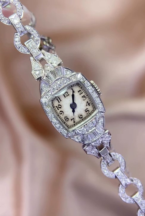 1930s Vintage Hamilton Platinum & Diamond Watch