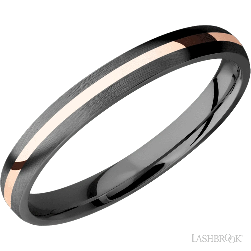 Zirconium and Rose Gold Inlay by Lashbrook Designs