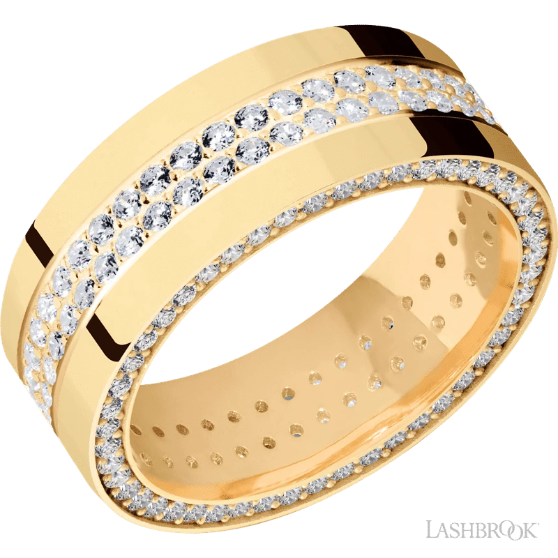 14K Yellow Gold and Diamond Band by Lashbrook Designs