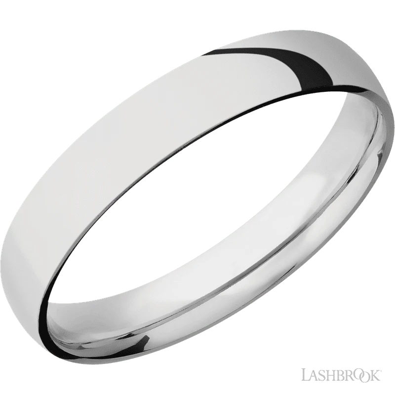 14K White Gold with Polish Finish 4mm Band