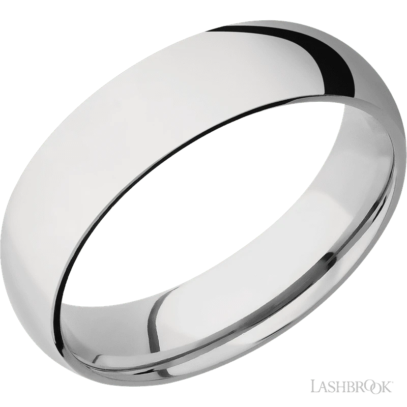 14K White Gold with Polish Finish 6mm Band