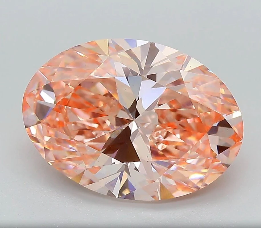 5.02ct Fancy Intense Pink Oval Lab Grown Diamond