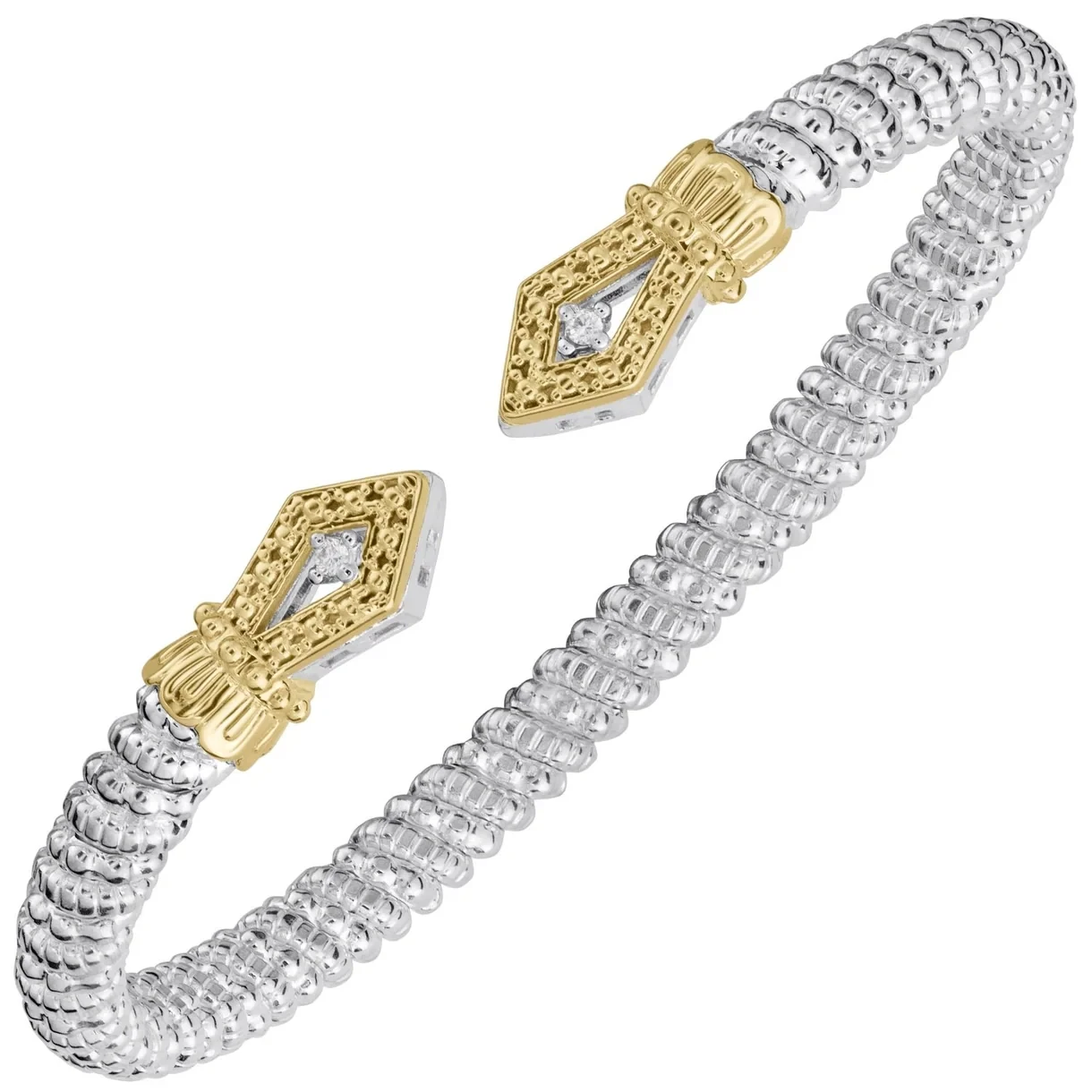 14K Gold & Sterling Silver Objectif Diamond Cuff