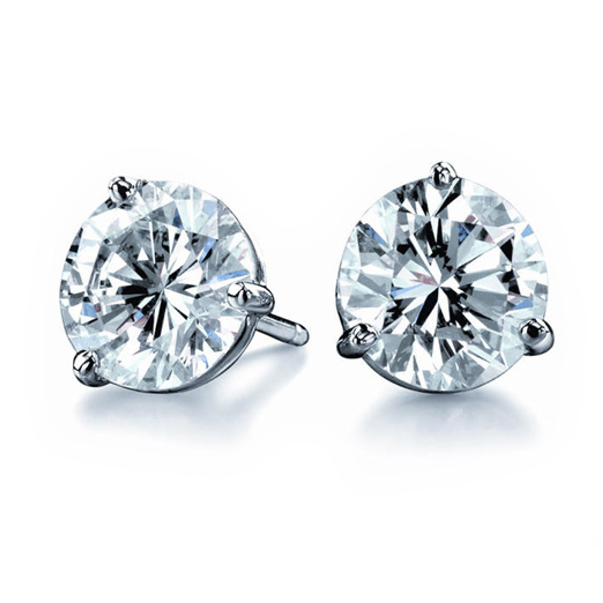 14k White Gold 8-prong Round Brilliant Diamond Stud Earrings (0.52 Ct. –  RockHer.com