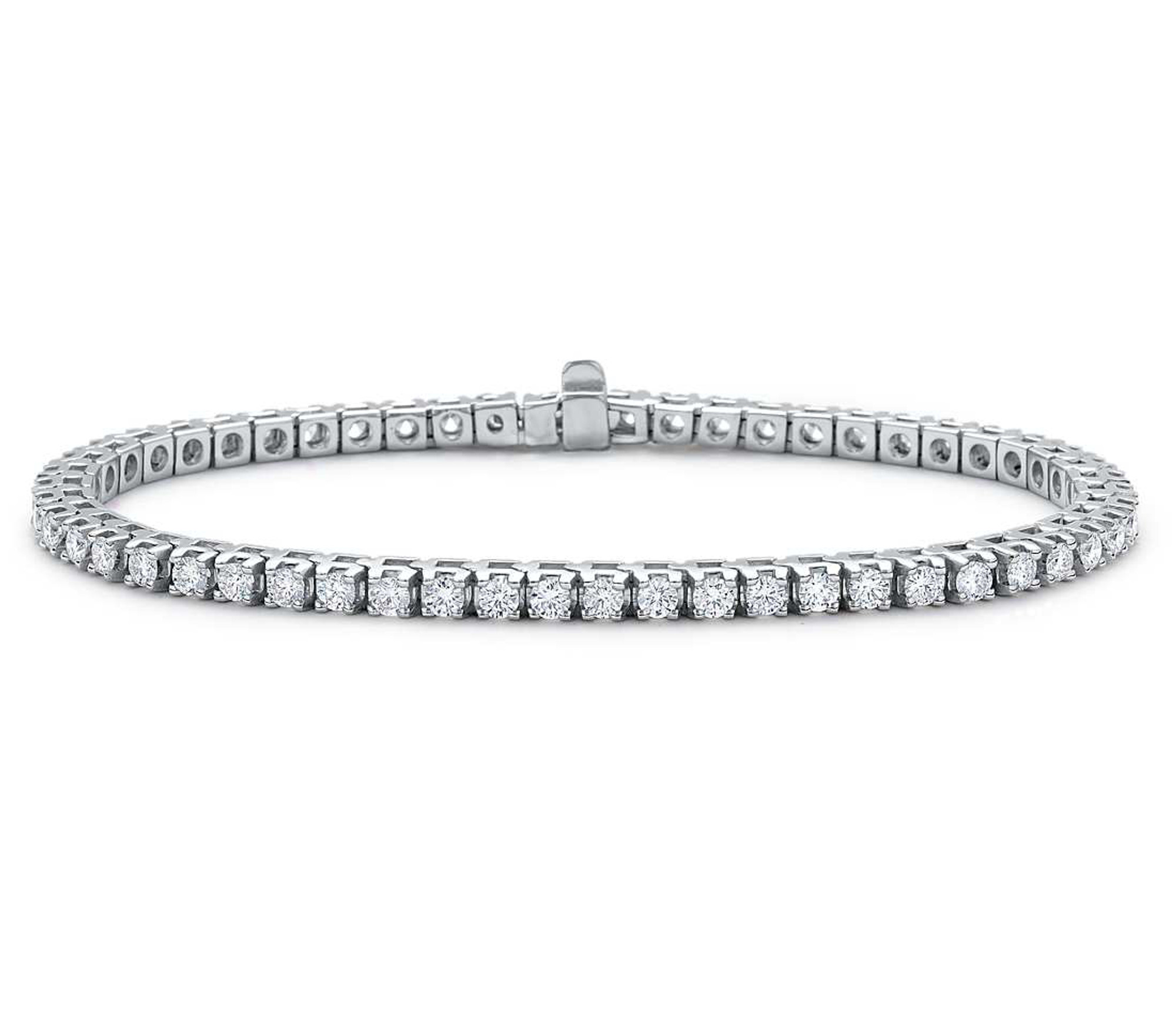 Manfredi Jewels Round Cut Platinum 12.11ct Buttercup Diamond Tennis Bracelet  - Jewelry | Manfredi